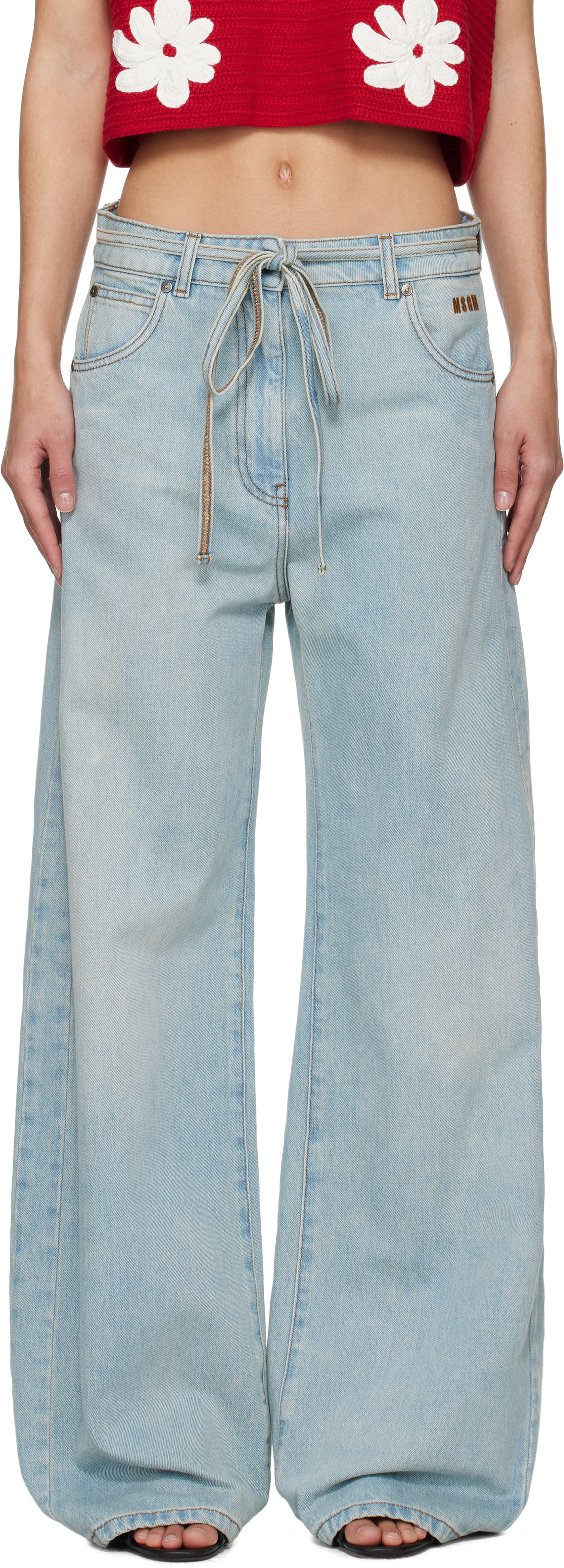 【関税込み】MSGM ブルー グリッター ワイドレッグジーンズ msgm-blue-wide-leg-jeans.jpg