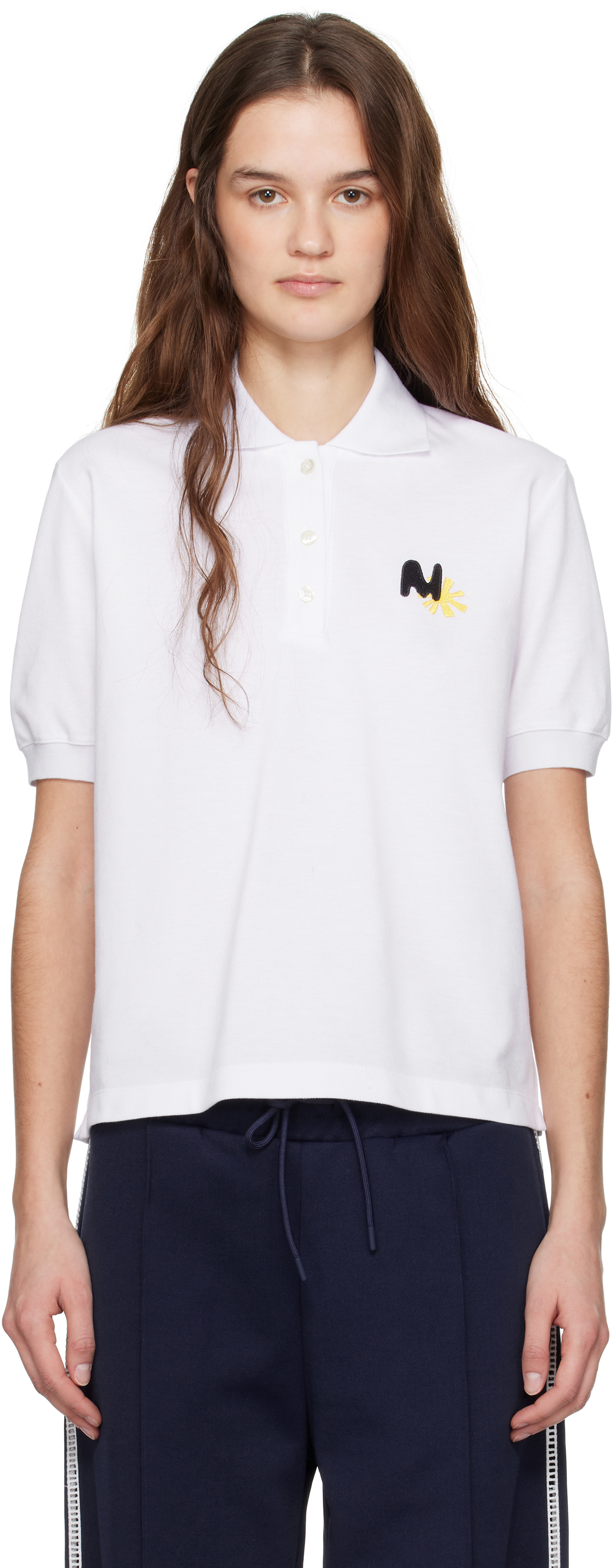 White Logo Patch Polo