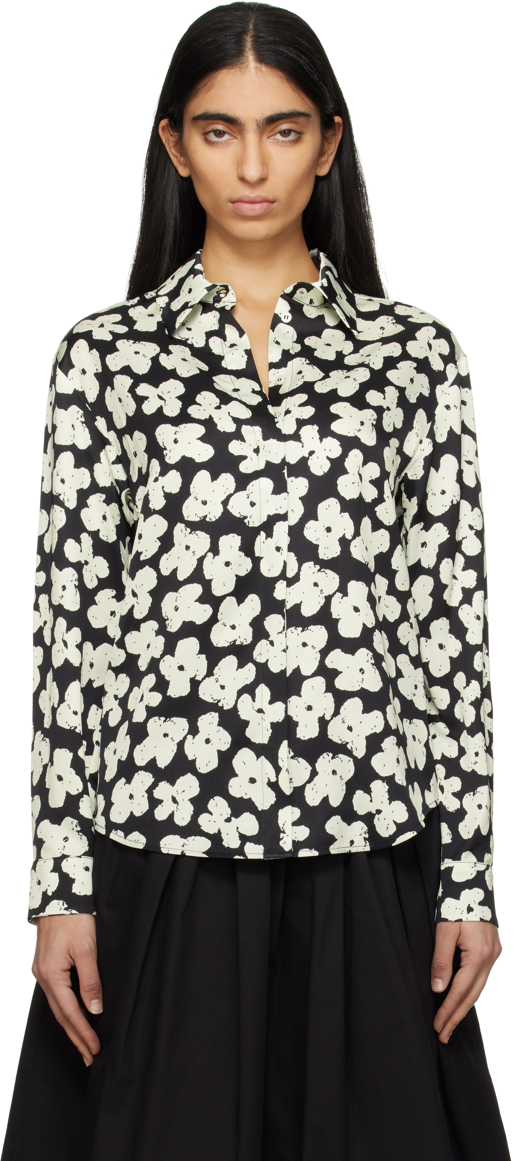 Black & White Floral Shirt