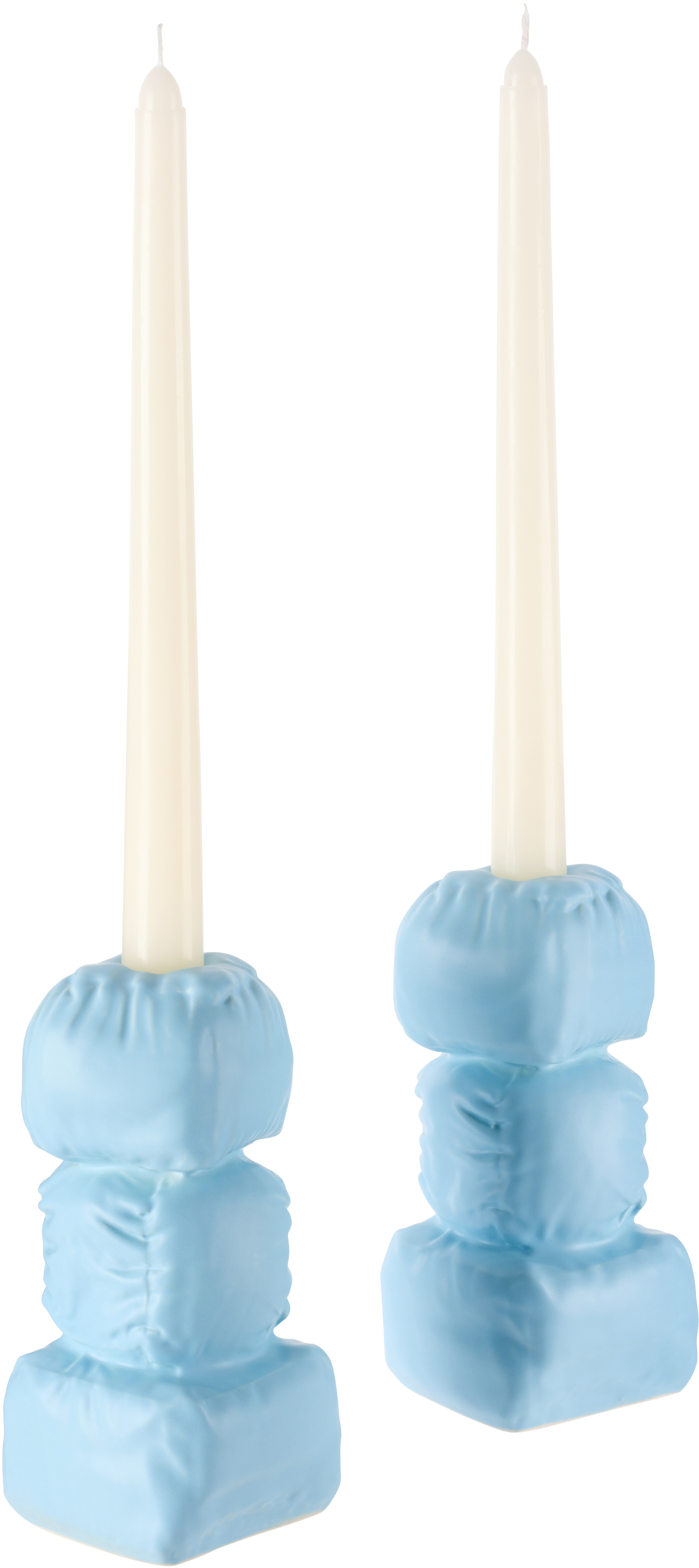 Completedworks Blue Stuffed Candle Holders In Blue