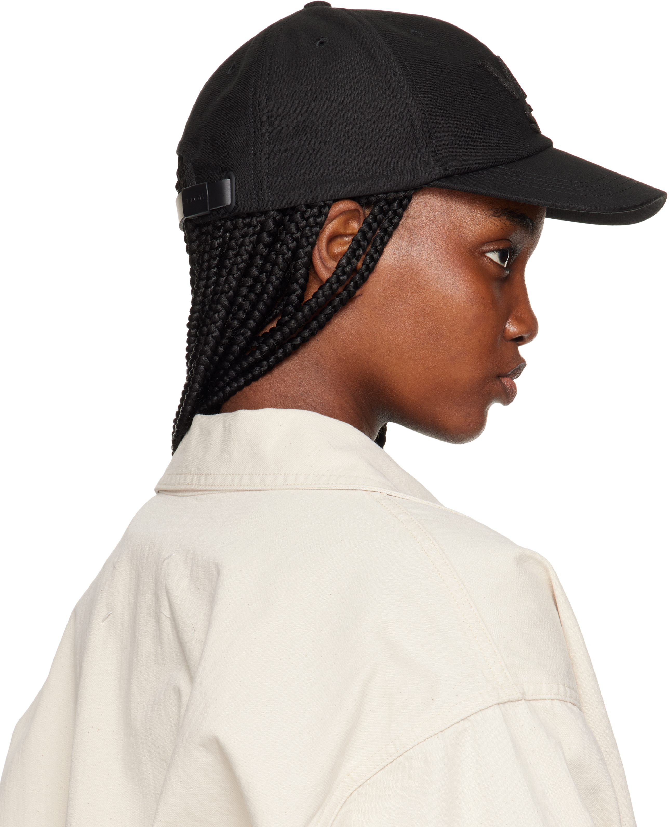 Sacai Black Wtaps Edition Cotton Back Satin Cap In 001 Black