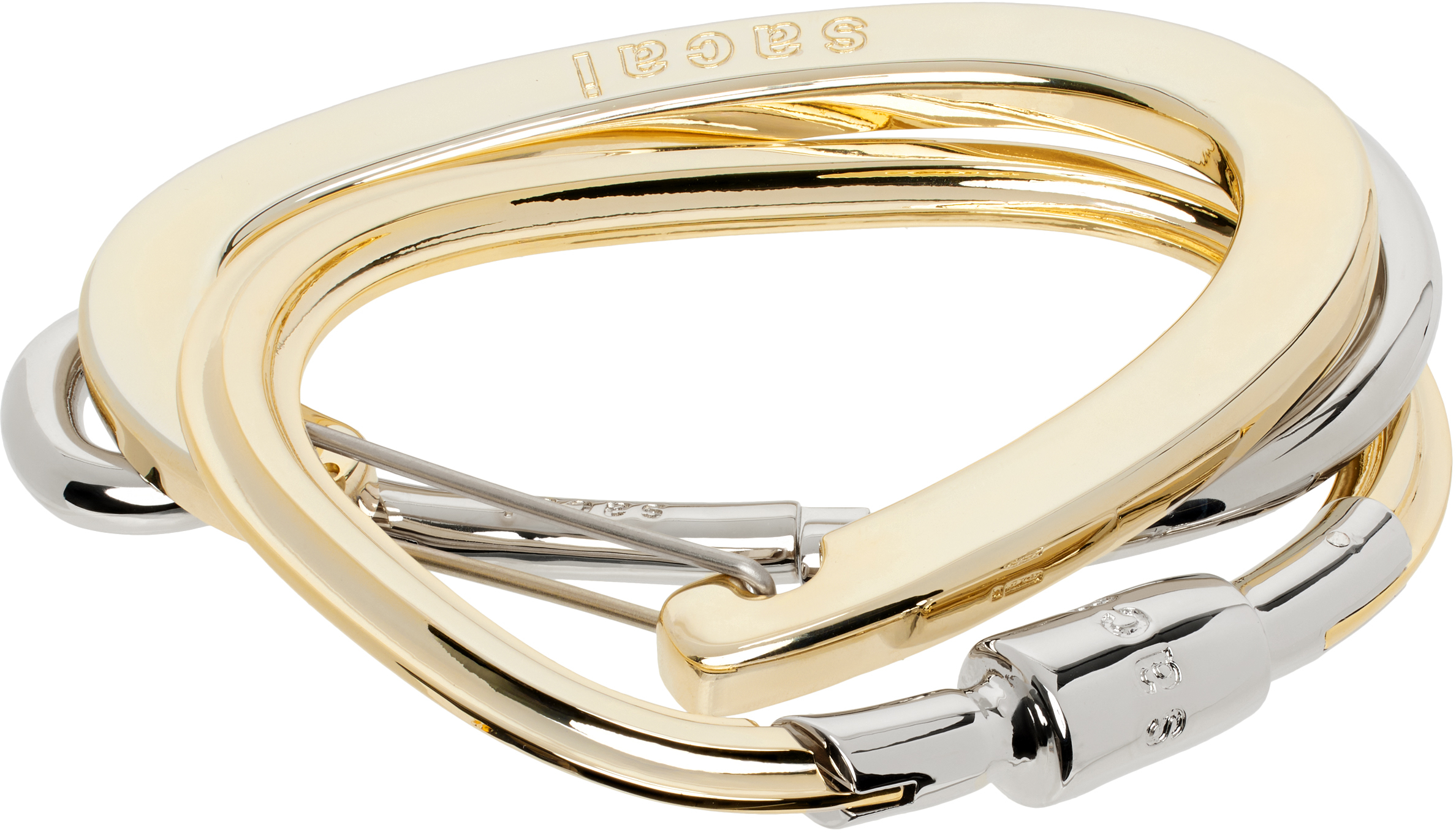 SACAI GOLD & SILVER CARABINER BANGLE BRACELET