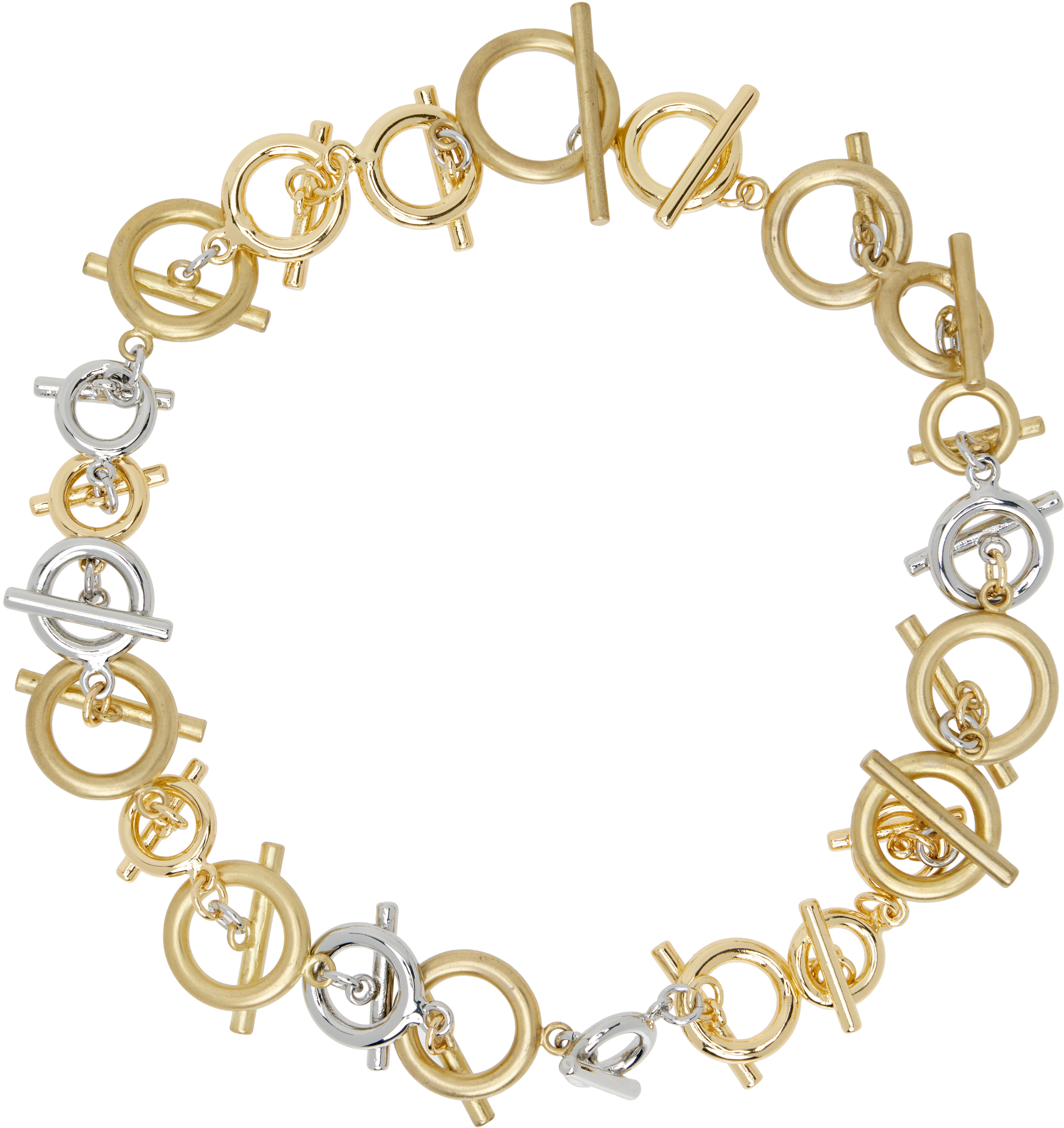 Gold & Silver Toggle Clasp Necklace