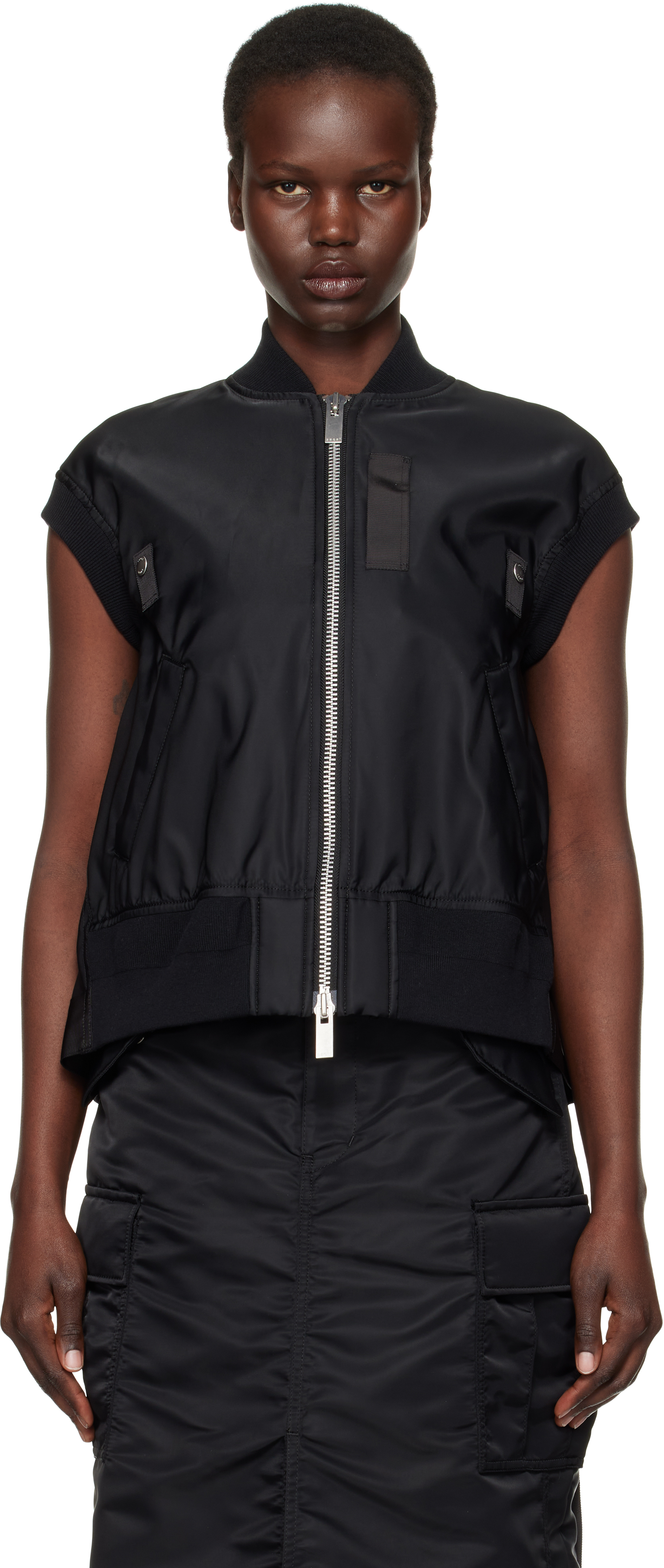 sacai: Black Twill Vest | SSENSE