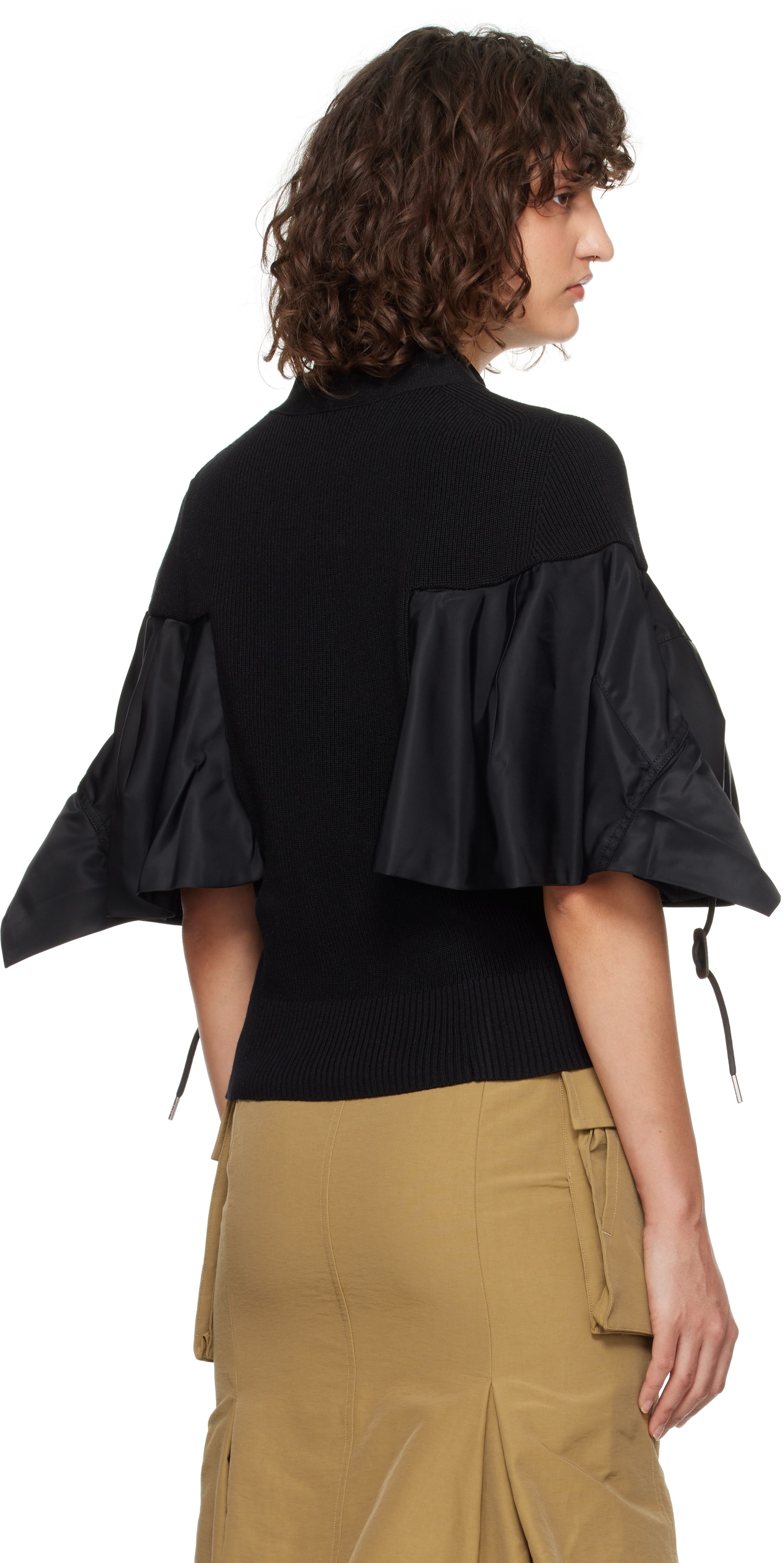 Sacai Panelled Sweatshirt In 001 Black
