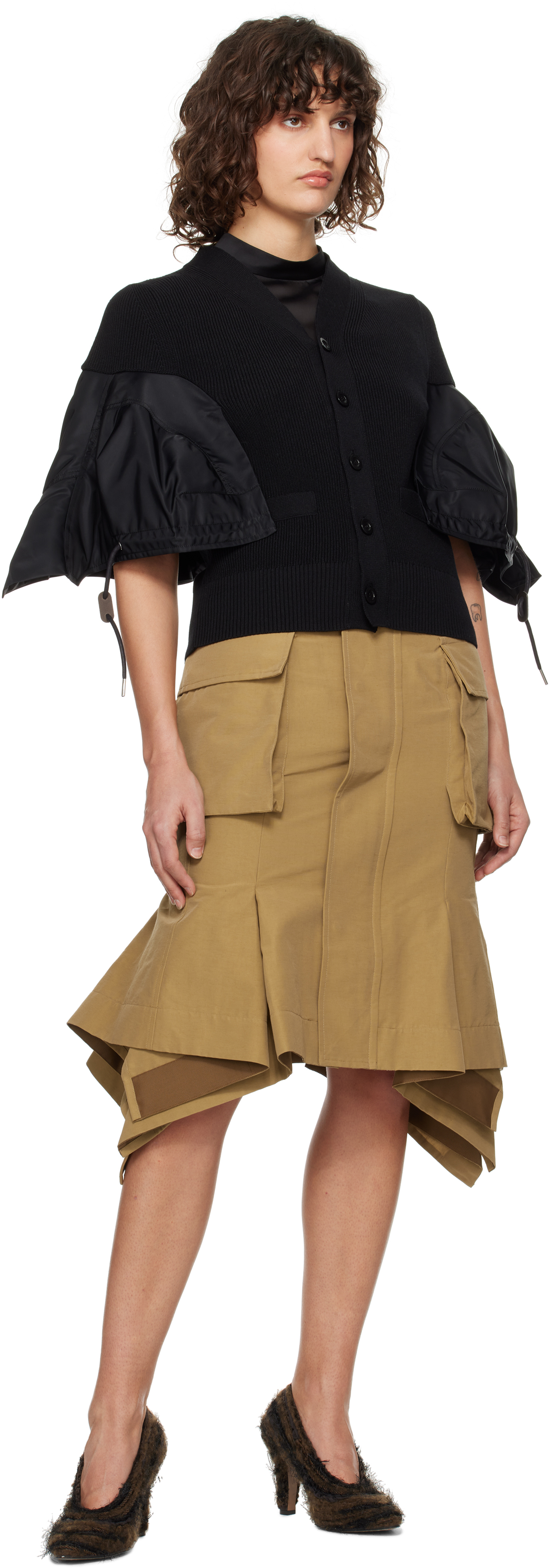 Sacai Panelled Sweatshirt In 001 Black