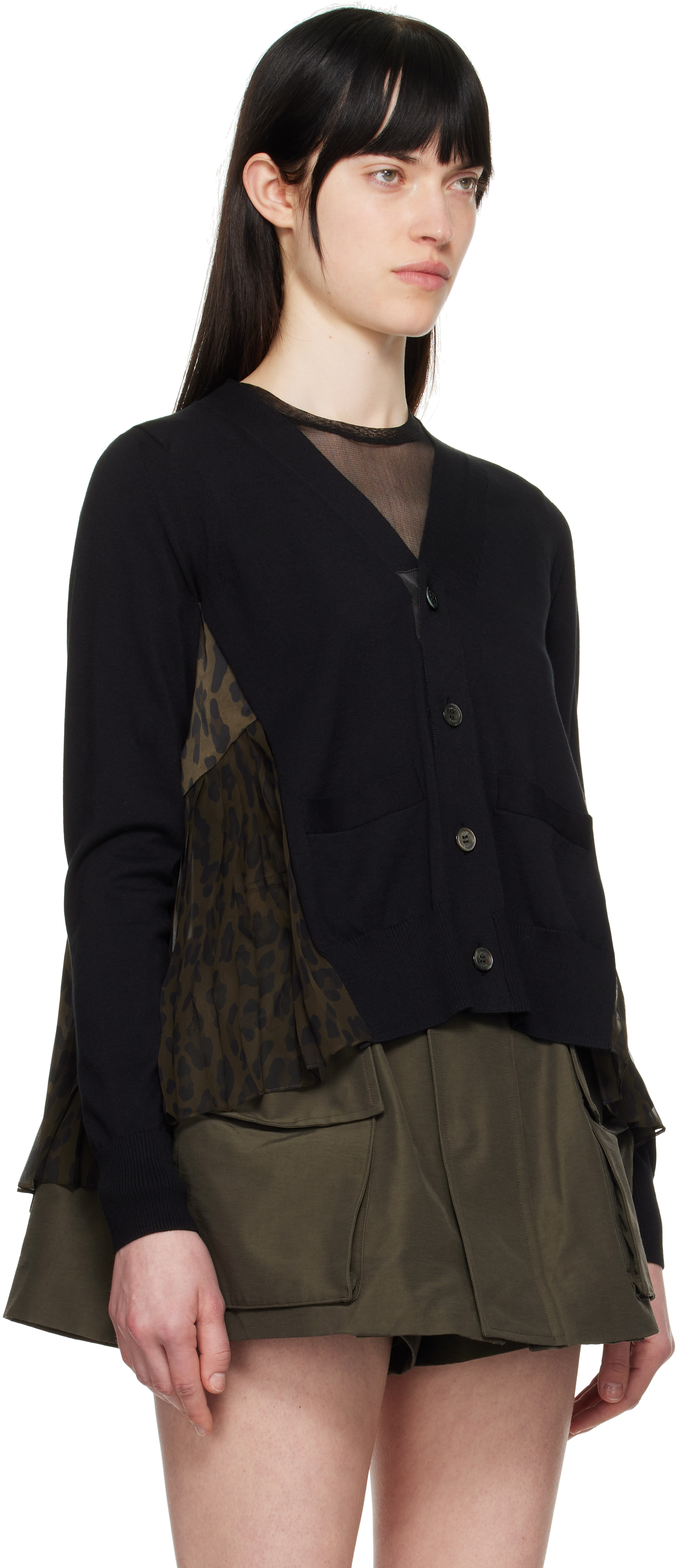 Sacai Long Sleeve Sweatshirt In 602 Brown