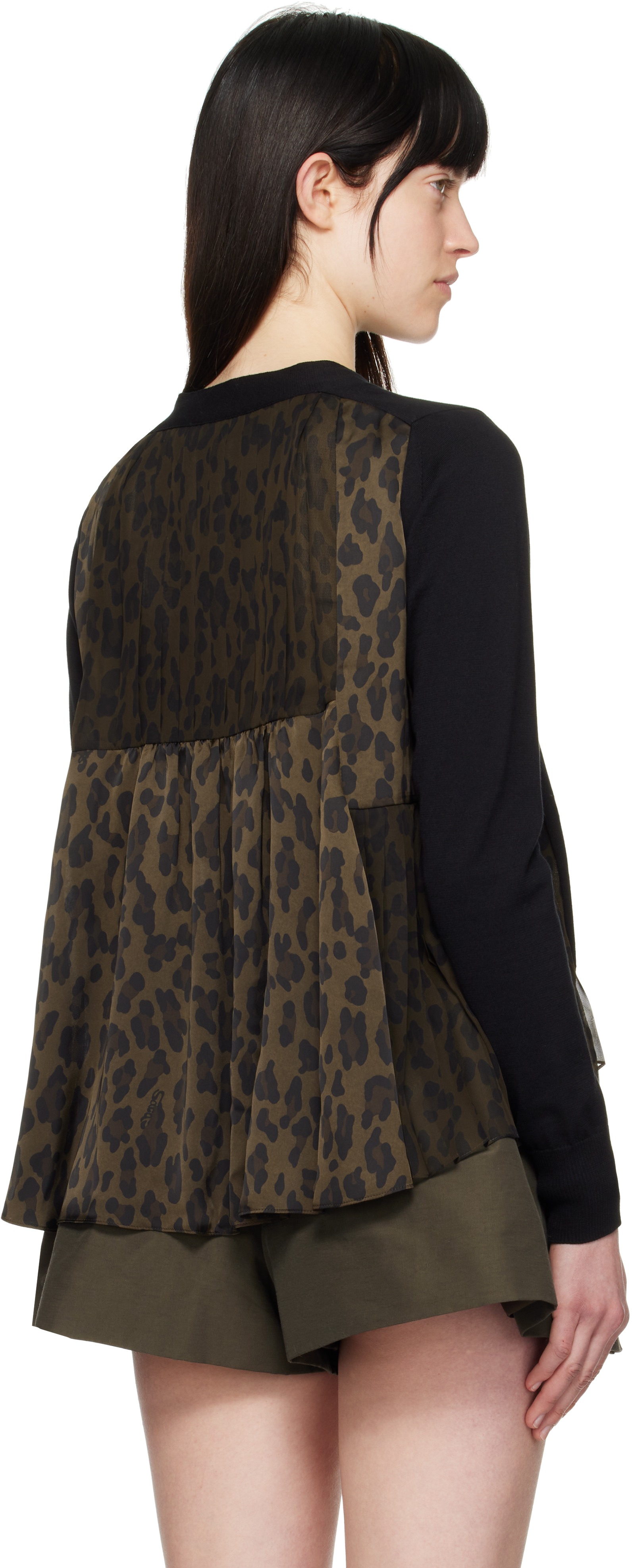 Sacai Long Sleeve Sweatshirt In 602 Brown