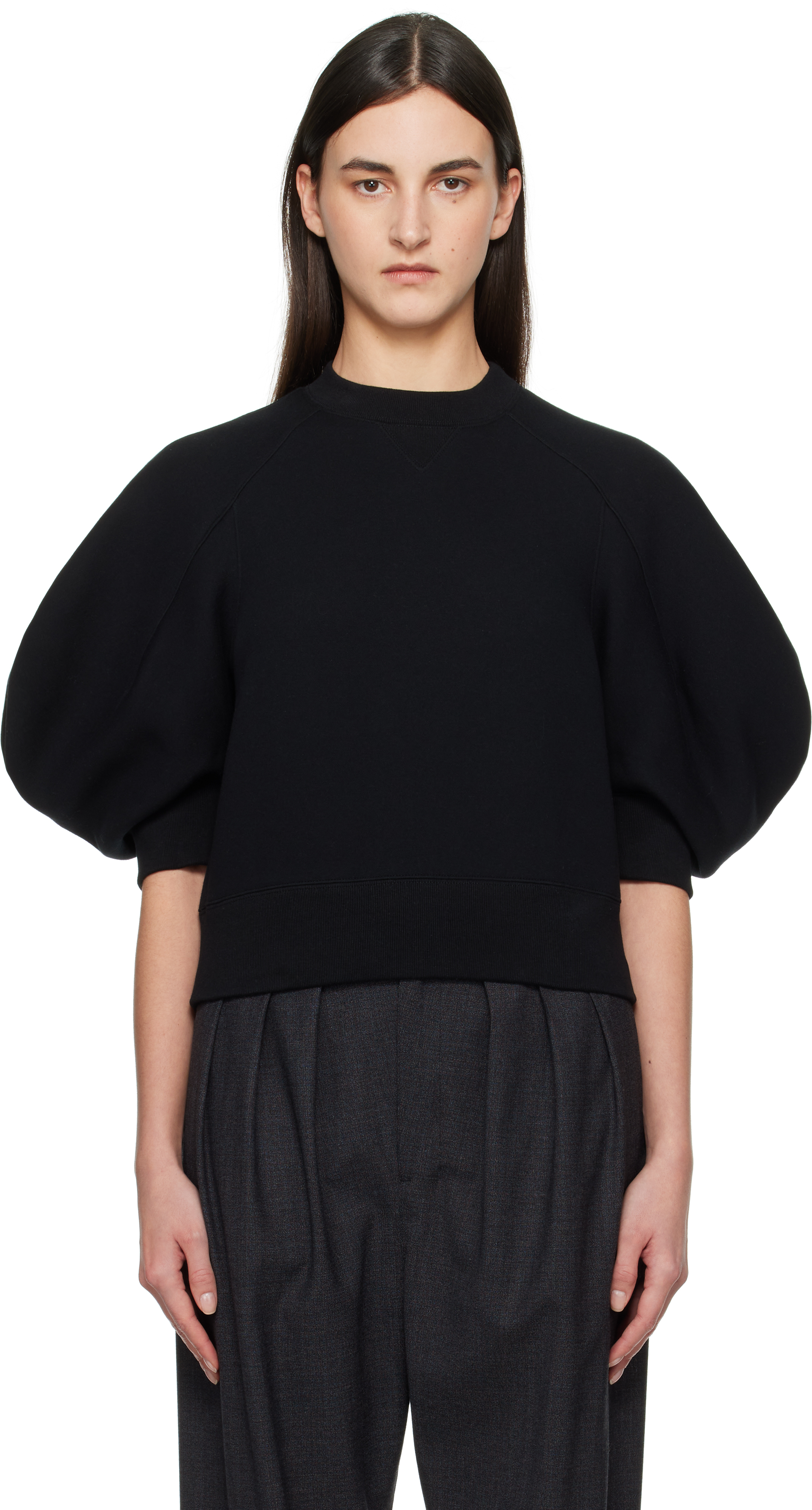 Black Sweat Sponge Sweatshirt by sacai on Sale