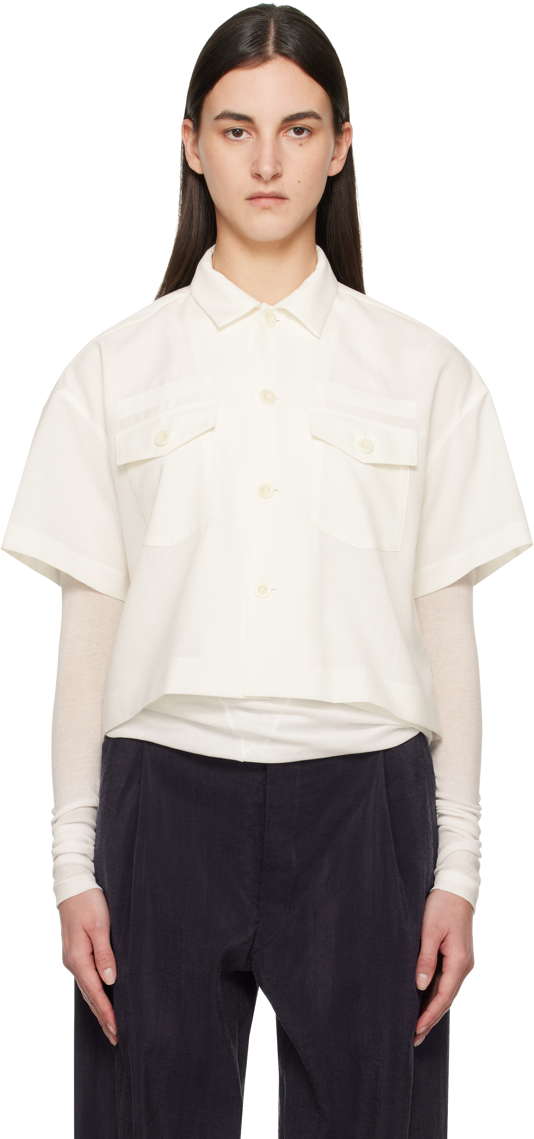Sacai Suiting Bonding Shirt 23-06895 Black Size 1 | eBay