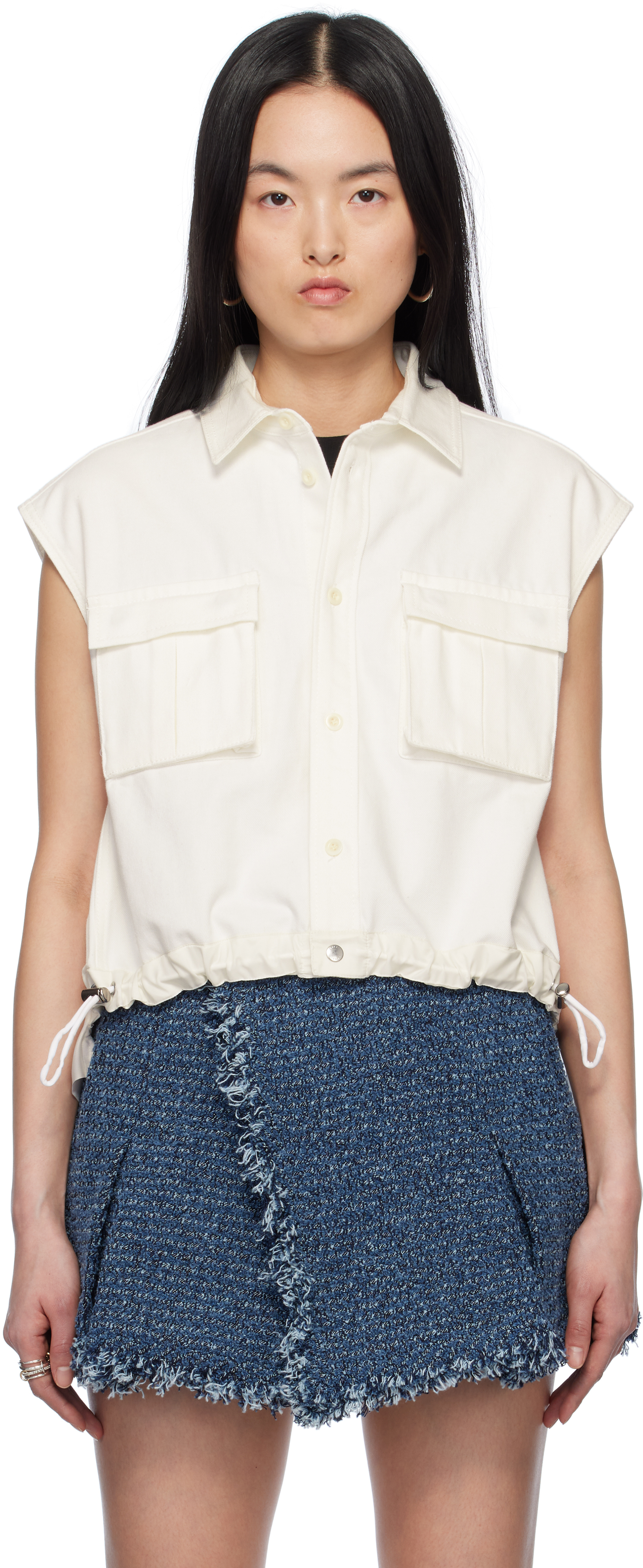 Sacai - DENIM SHIRT | HBX - Globally Curated Fashion and