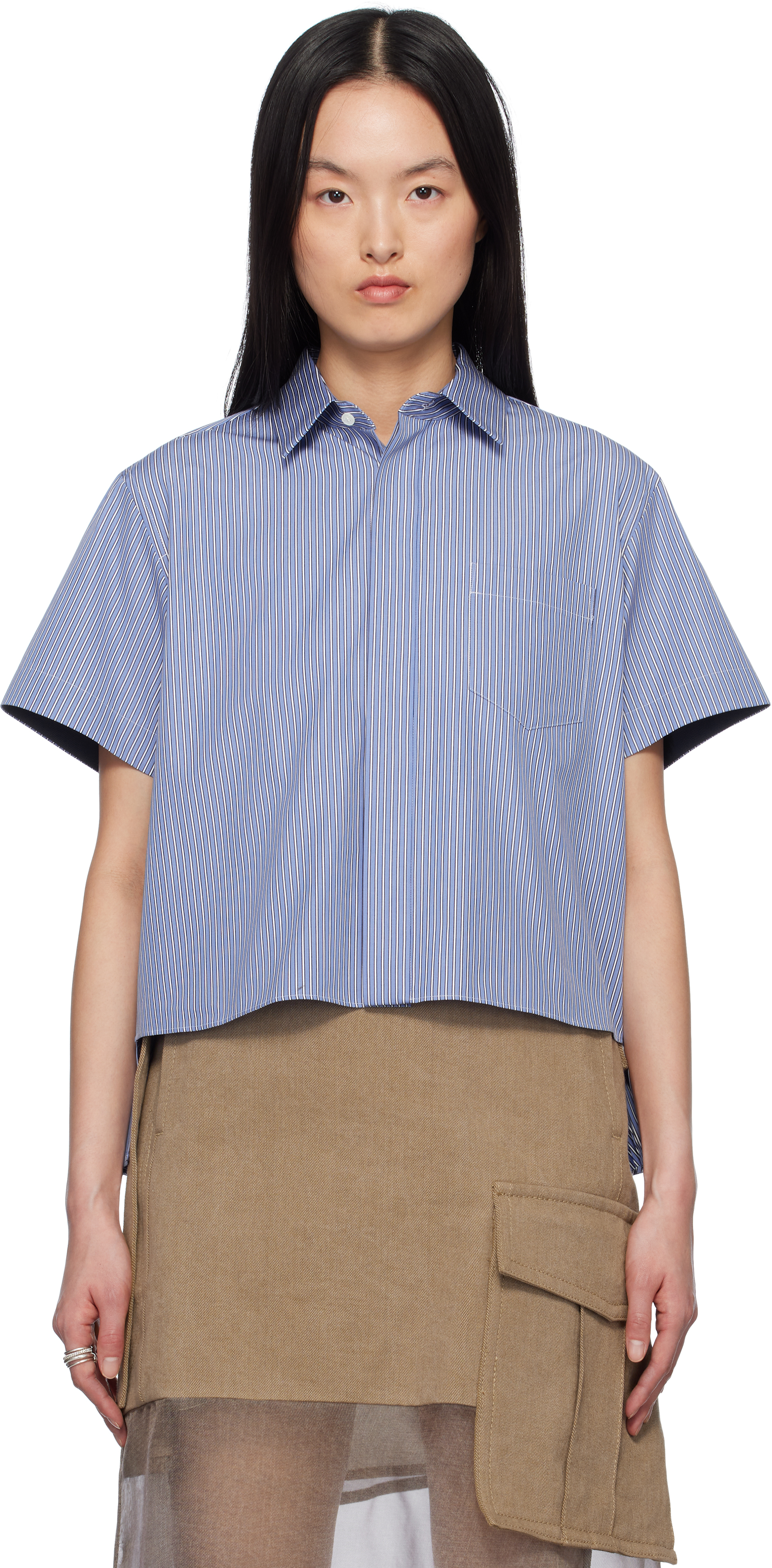 Blue Cotton Poplin Shirt