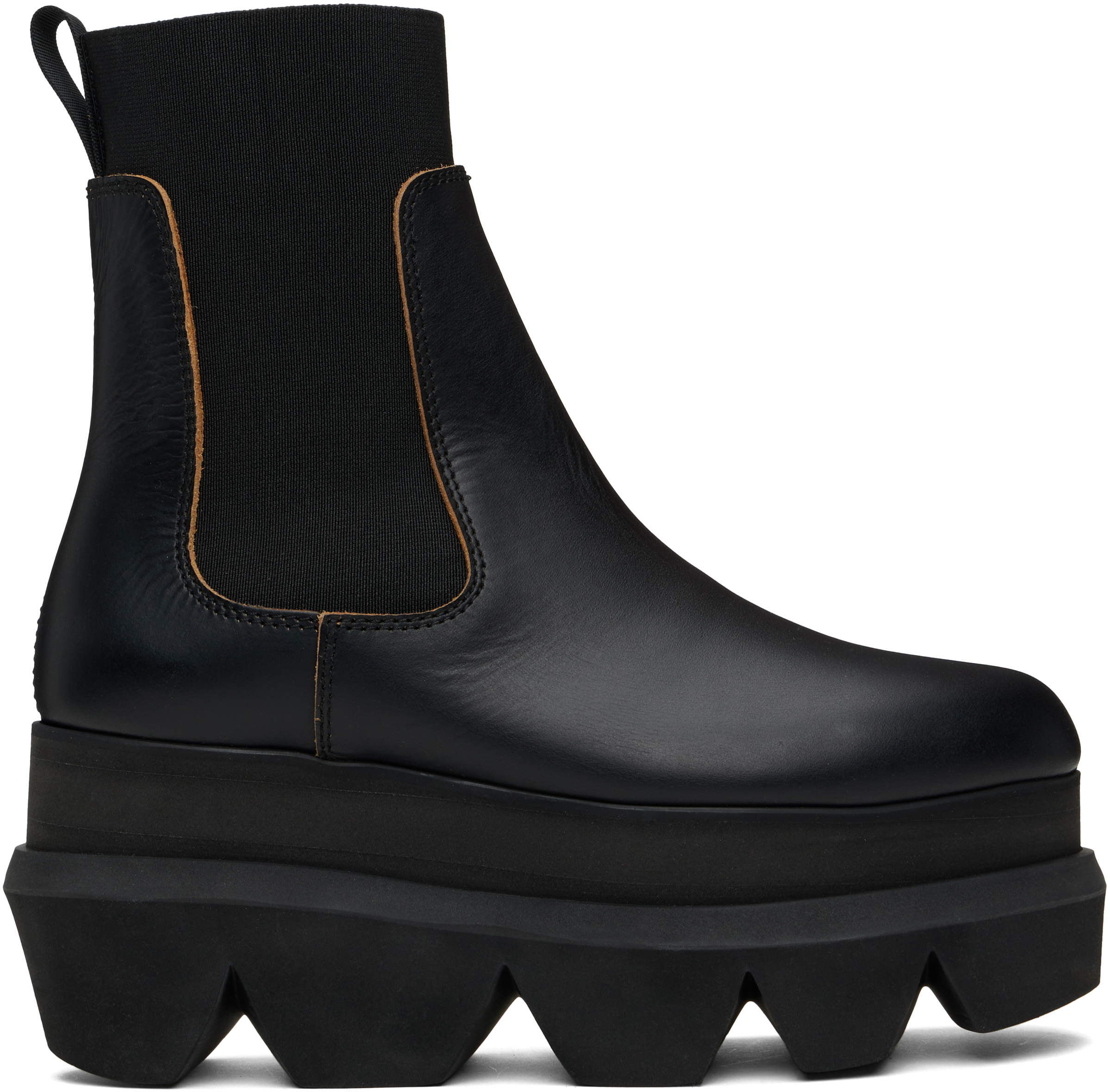 Black Leather Chelsea Boots