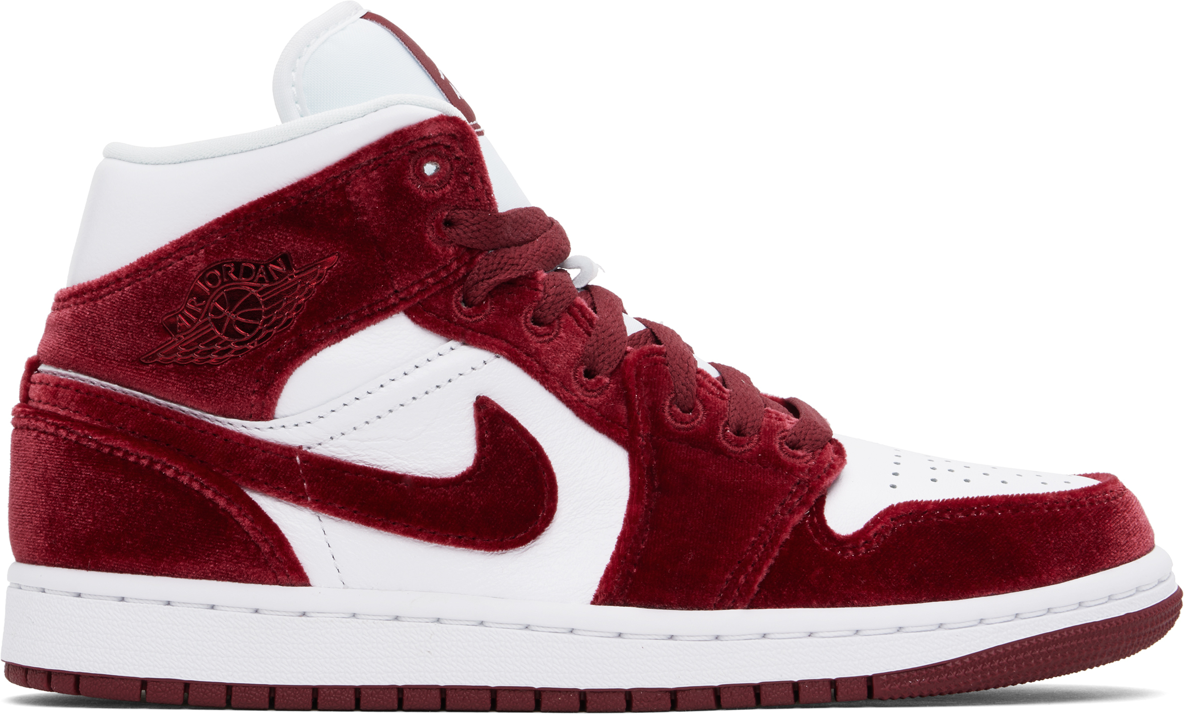 Red & White Air Jordan 1 Mid Sneakers