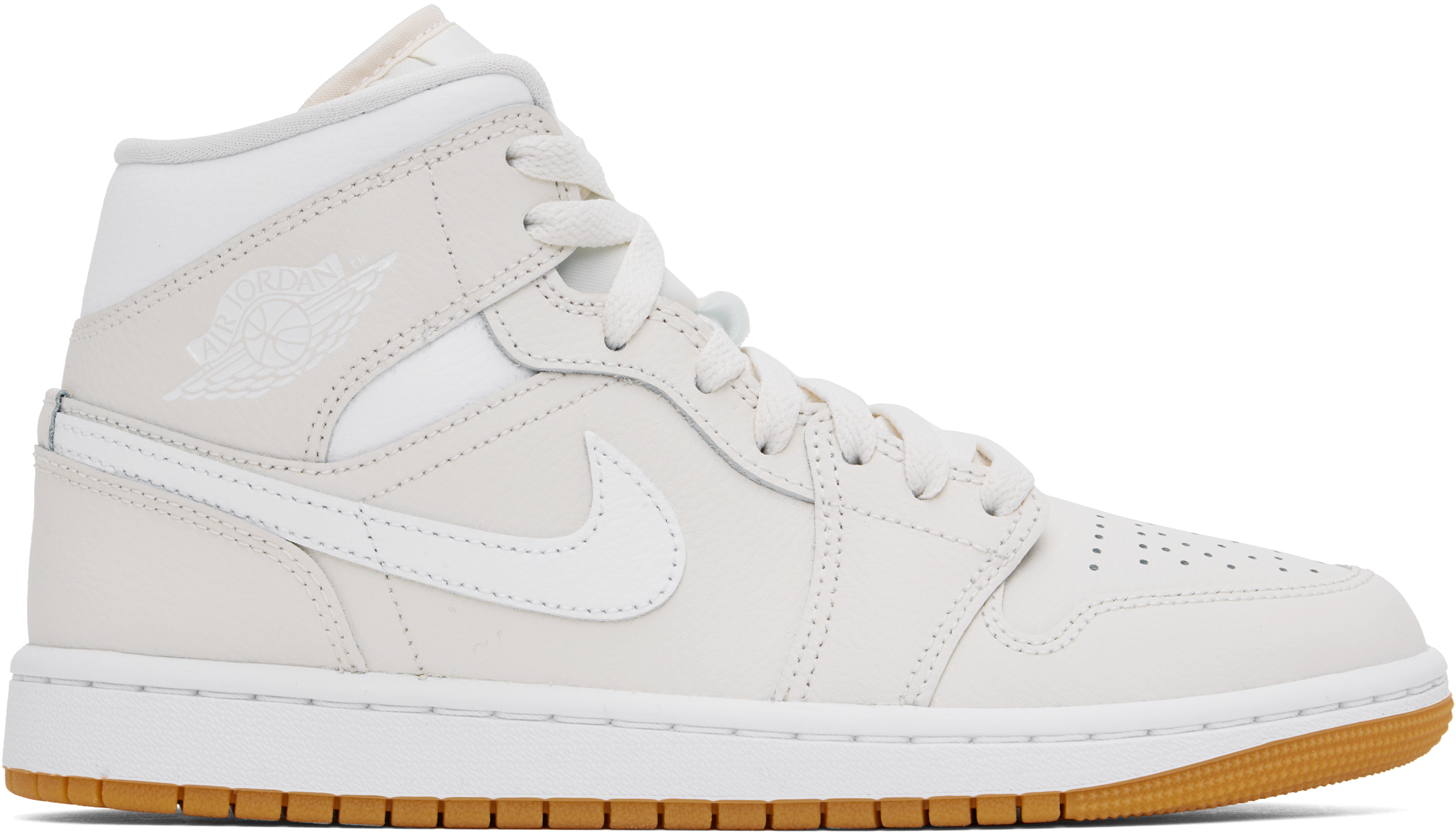 Nike Off-white Air Jordan 1 Mid Sneakers In Phantom/white-gum Lt