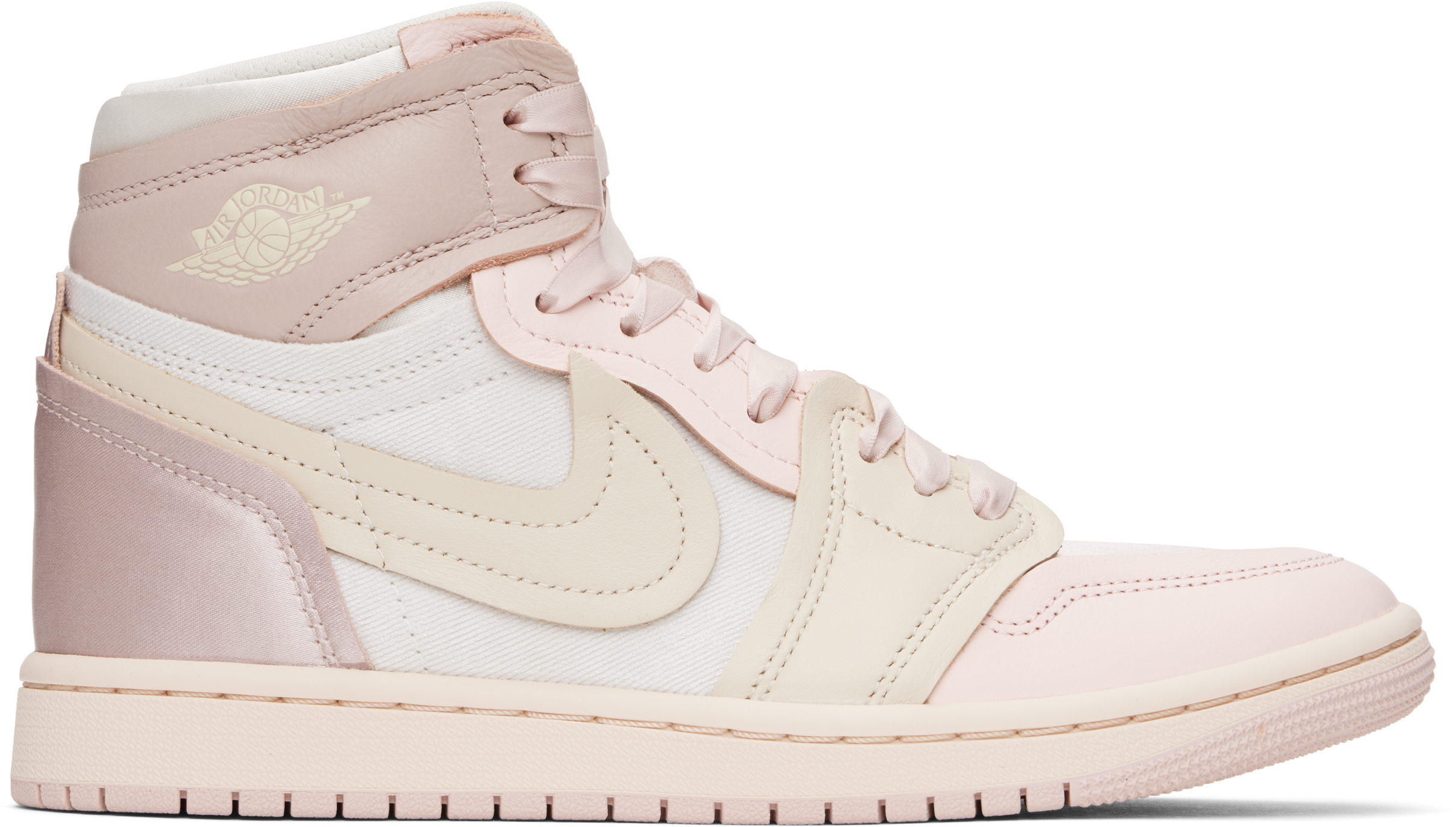 Pink & Beige Air Jordan 1 High Method of Make Sneakers