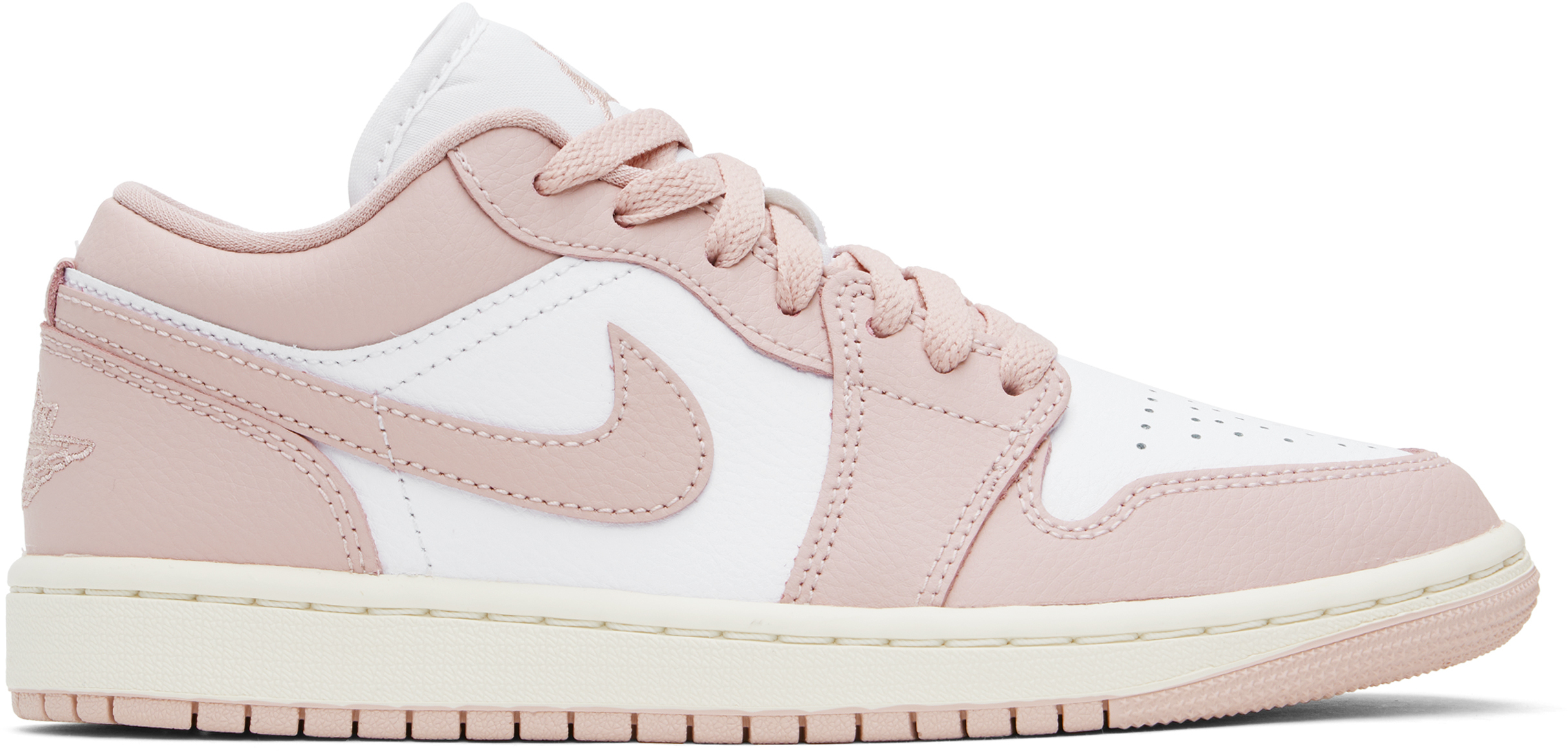 Pink & White Air Jordan 1 Low Sneakers