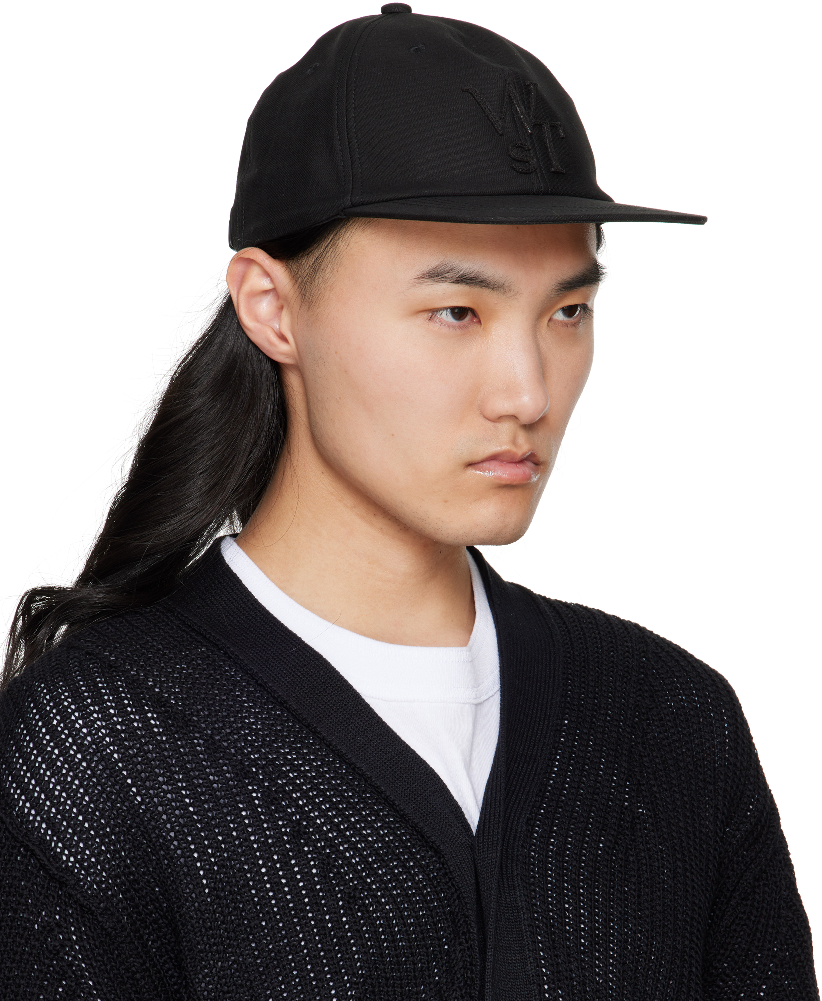 Sacai Black Wtaps Edition Cotton Back Satin Cap In 001 Black
