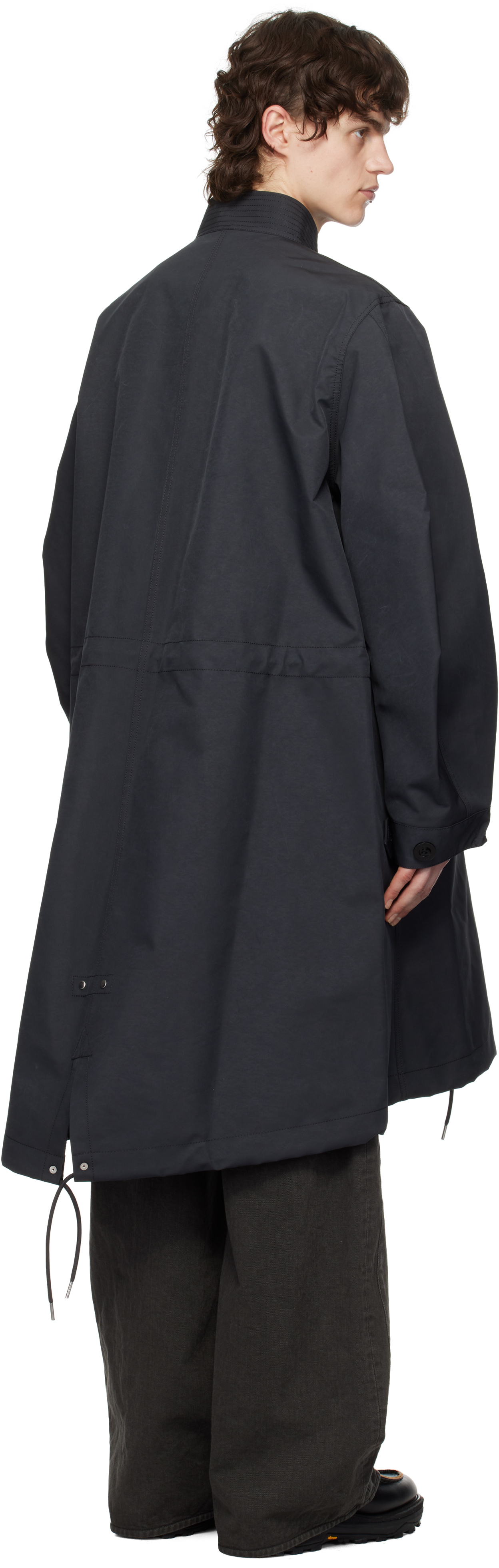 Sacai Black 3 Layer Bonding Coat In 001 Black