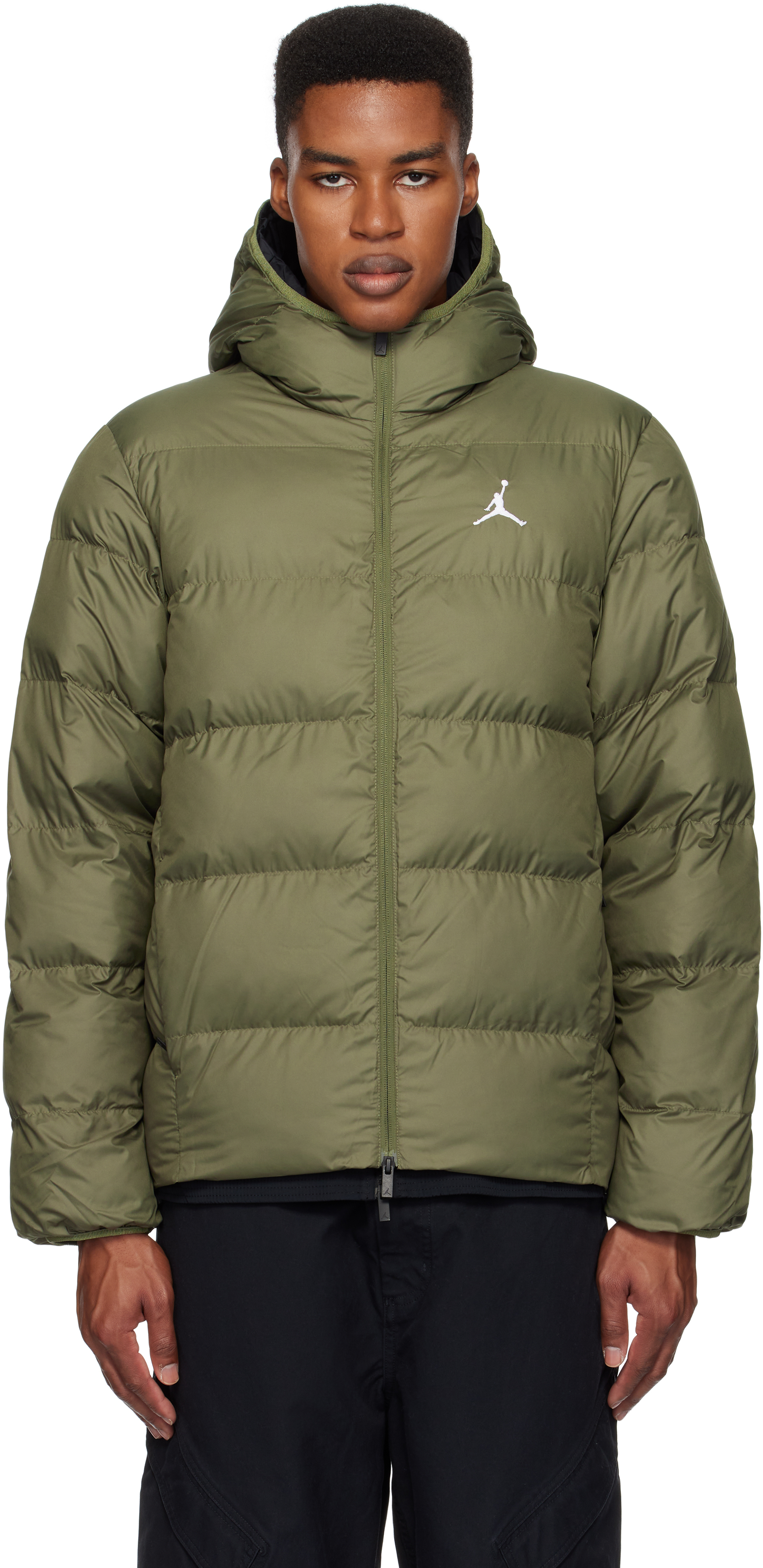 Nike Khaki Jordan Brooklyn Jacket In Medium Olive/black