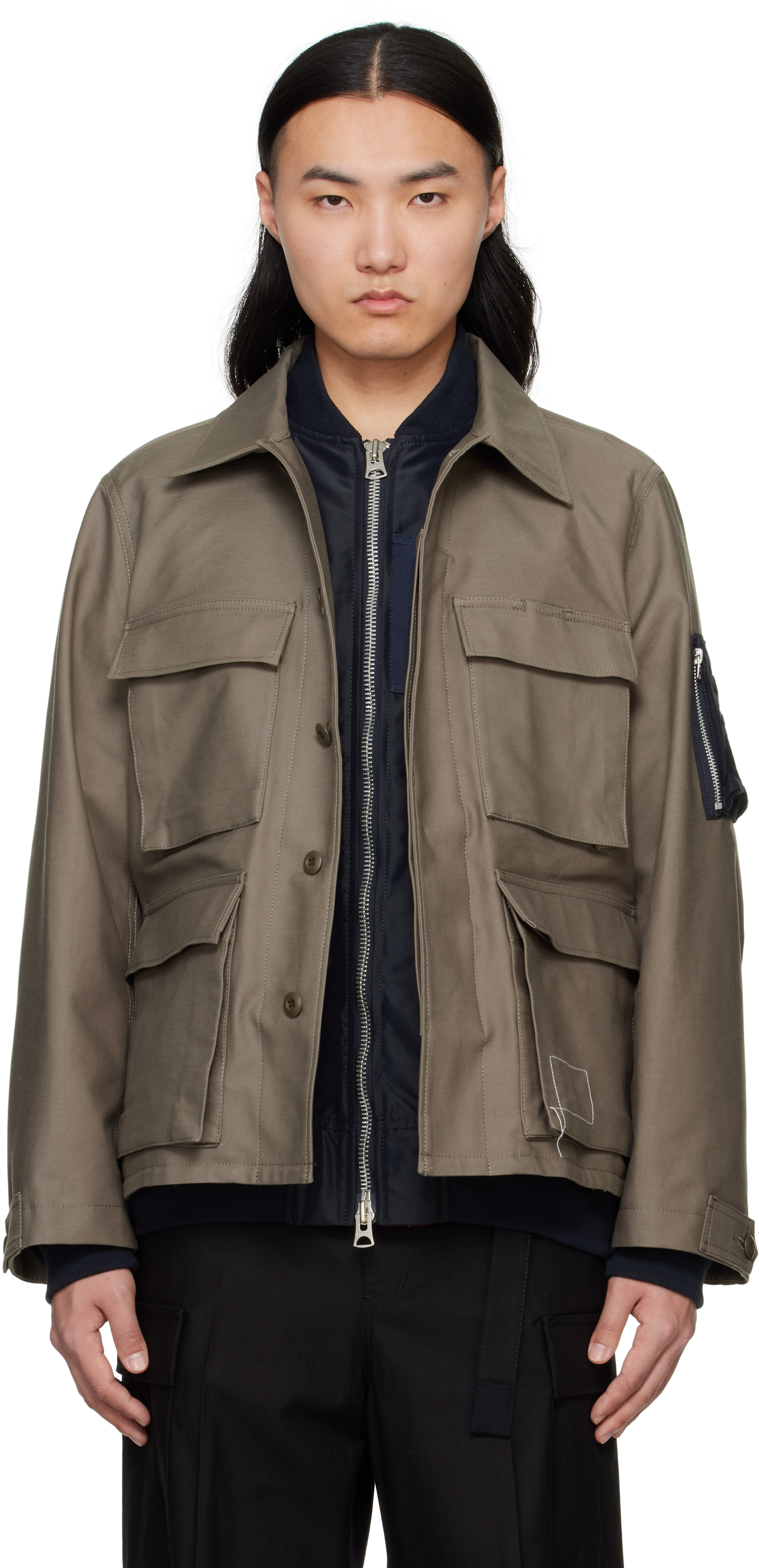 Sacai WTAPS Cotton Back Satin Jacket