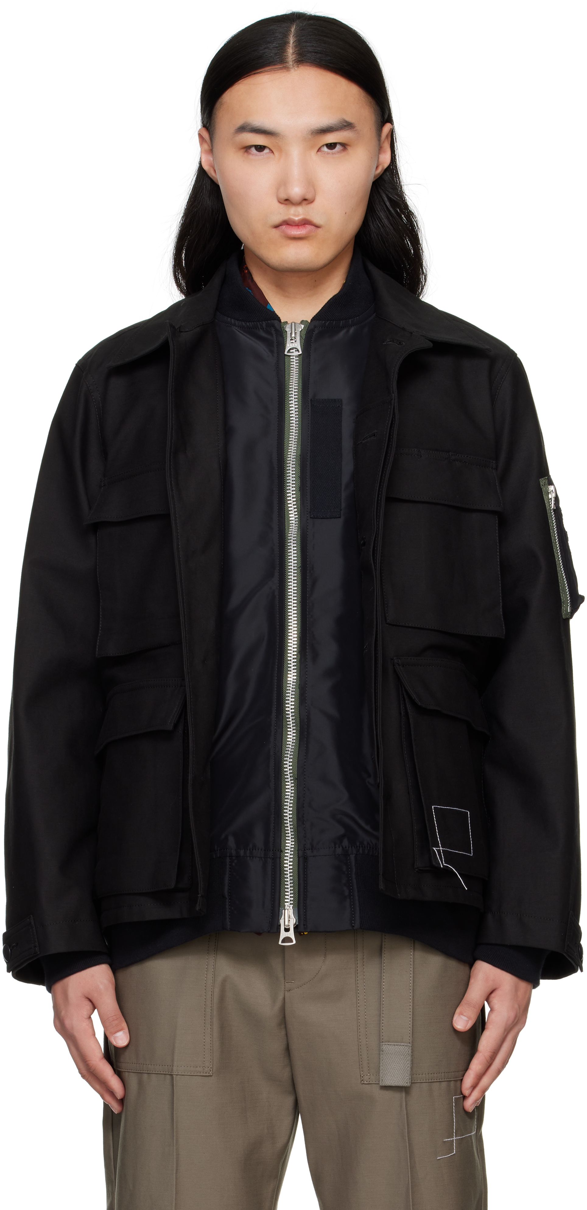 Black WTAPS Edition Cotton Back Satin Jacket