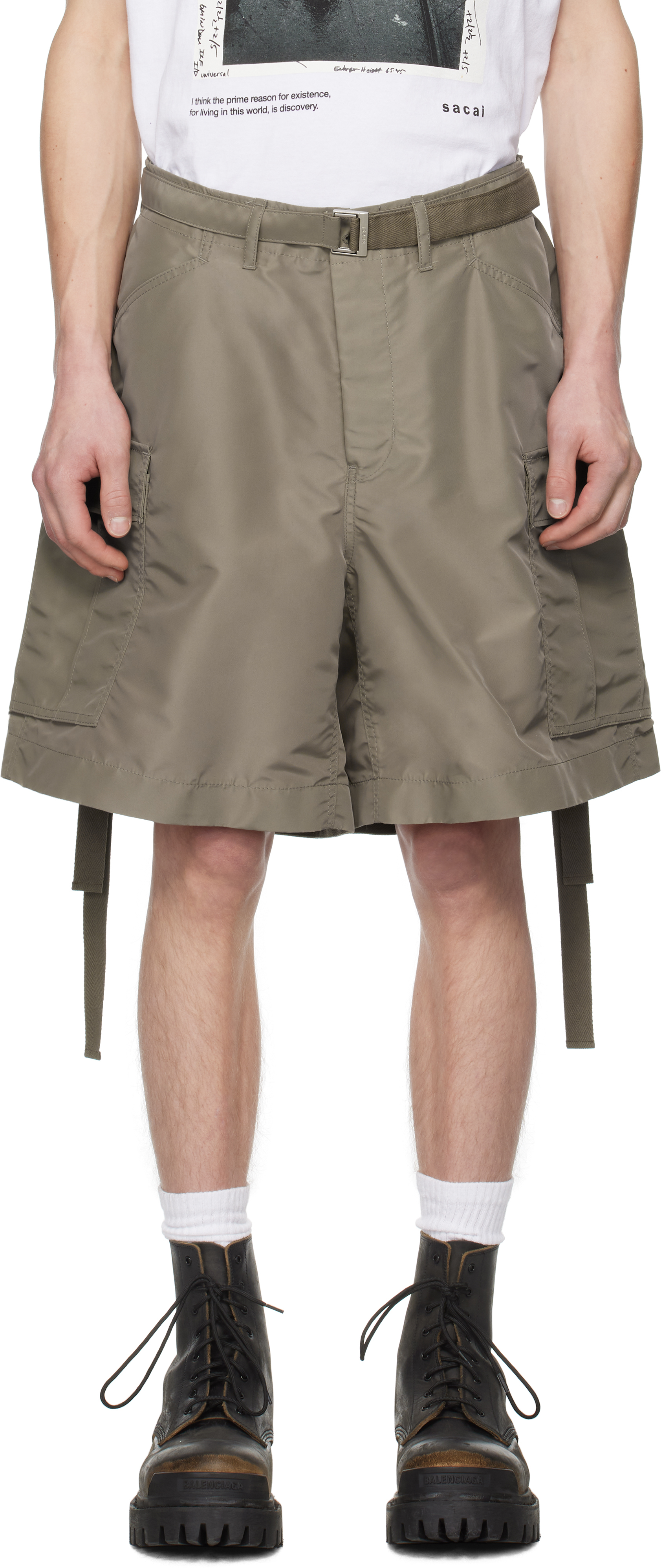 Black Nylon Twill Shorts