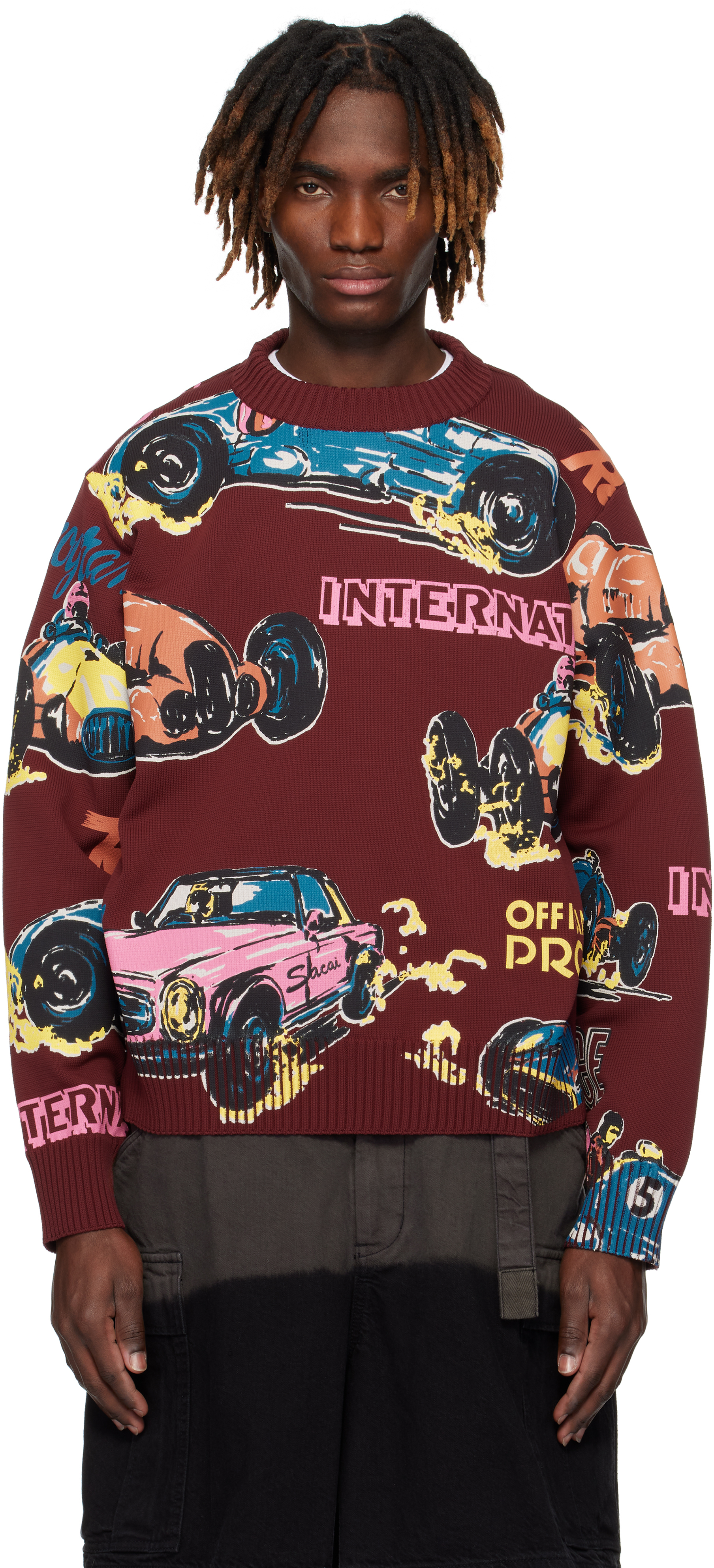 sacai-burgundy-car-race-print-
