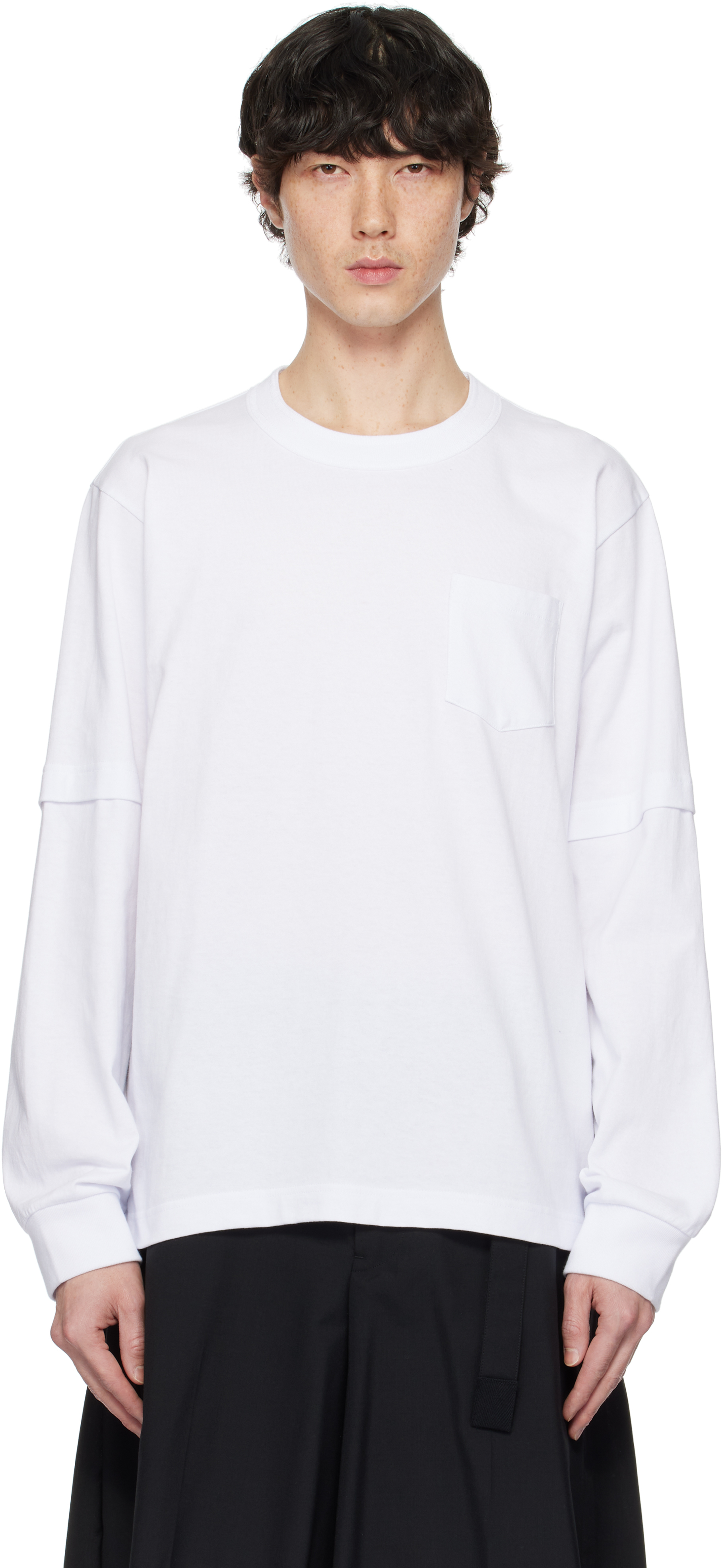 【激安通販 オンラインショップ】 sacai: ホワイト James Dean 長袖Tシャツ | SSENSE 日本 トップス
