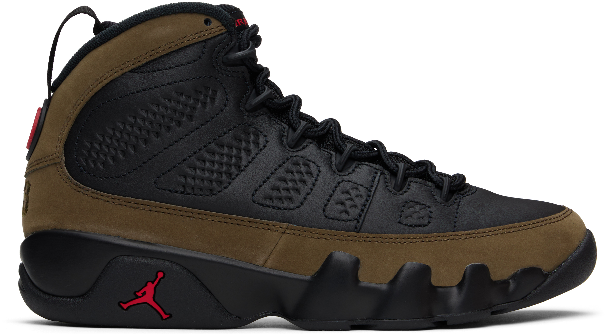 Black & Khaki Air Jordan 9 Retro Sneakers