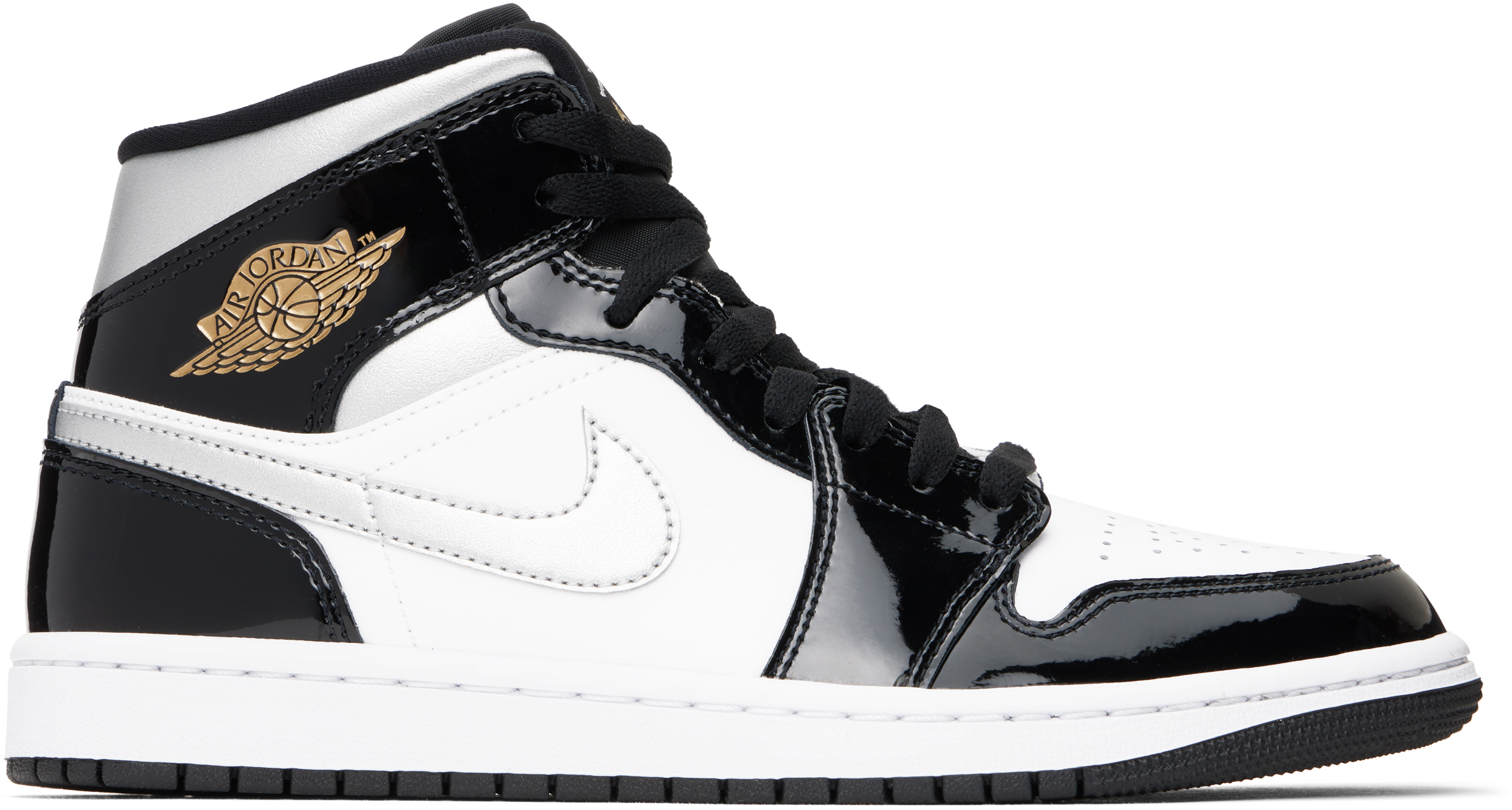 Black & White Air Jordan 1 Mid SE Sneakers