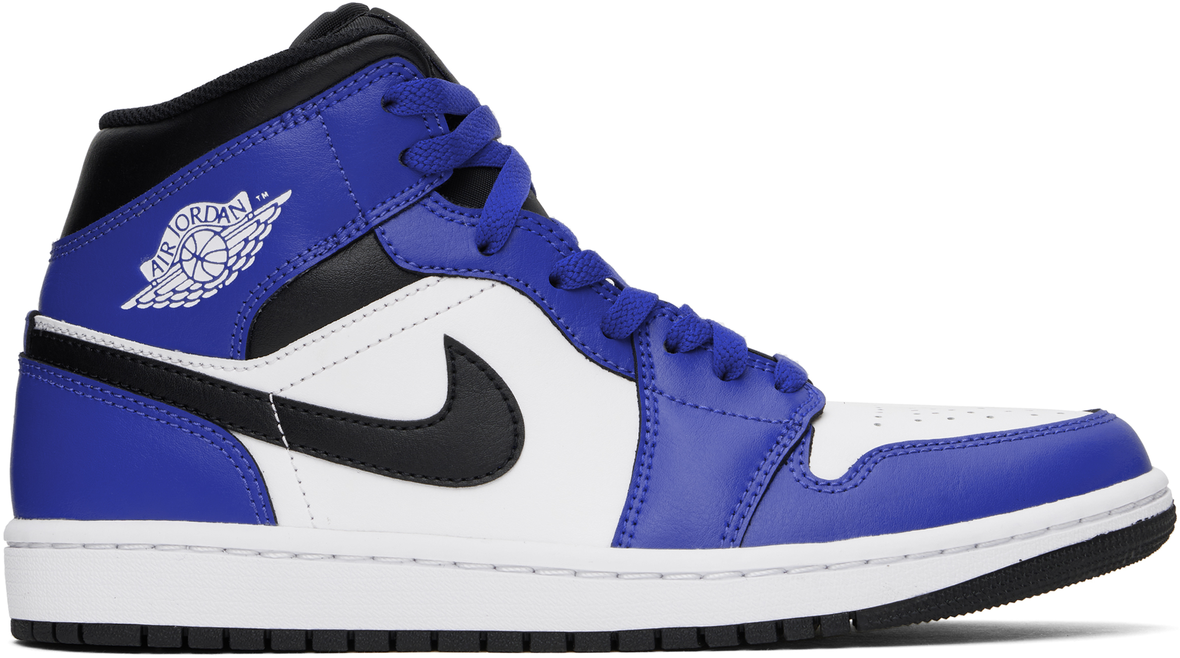 Blue & Black Air Jordan 1 Mid Sneakers