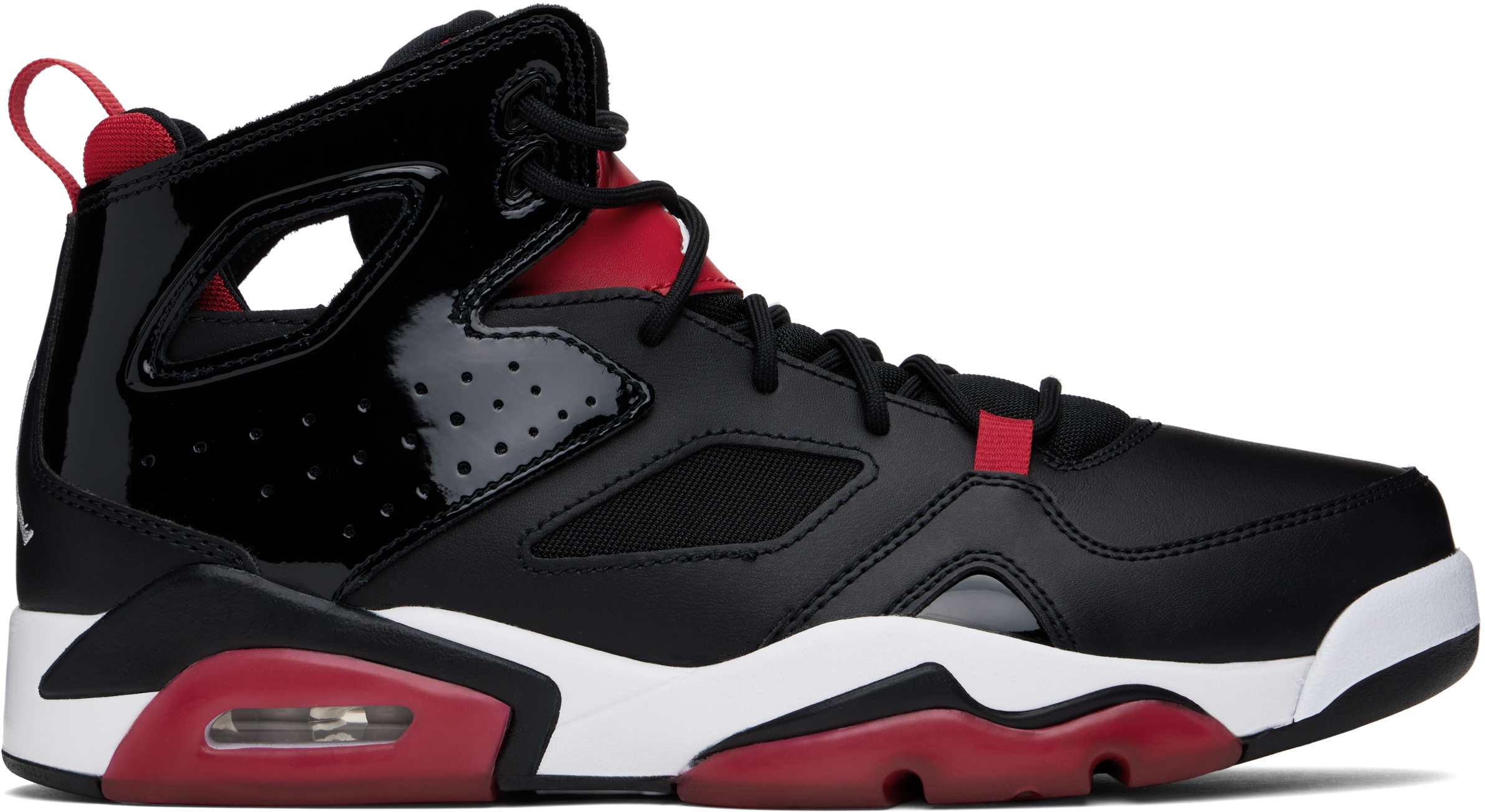 Shop Nike Black & Red Jordan Flight Club '91 Sneakers In Black/white-universi