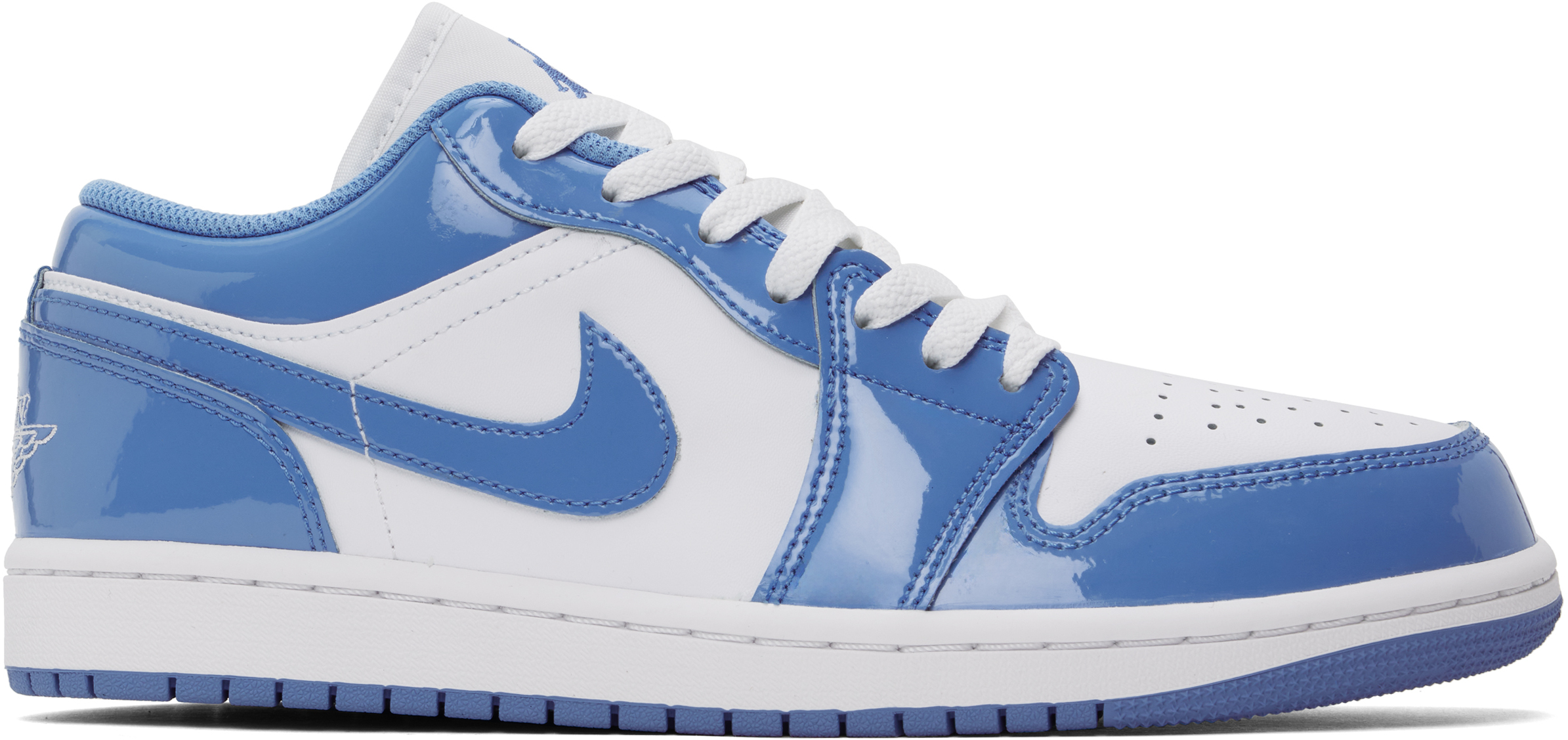 White & Blue Air Jordan 1 Low SE Sneakers