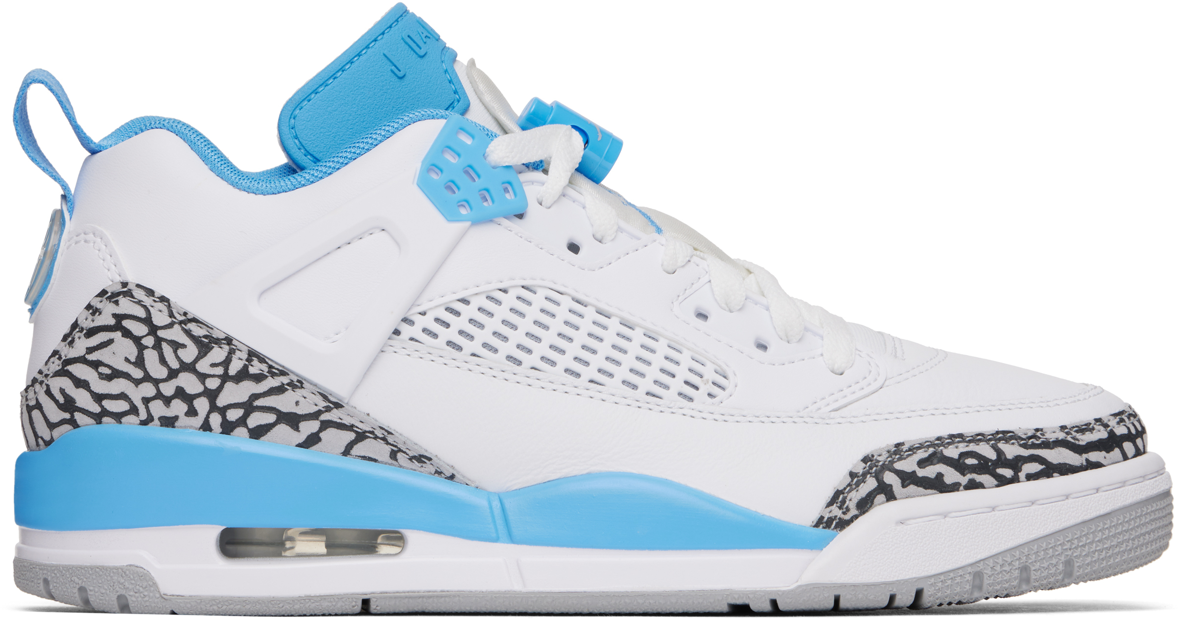 White & Blue Jordan Spizike Low Sneakers