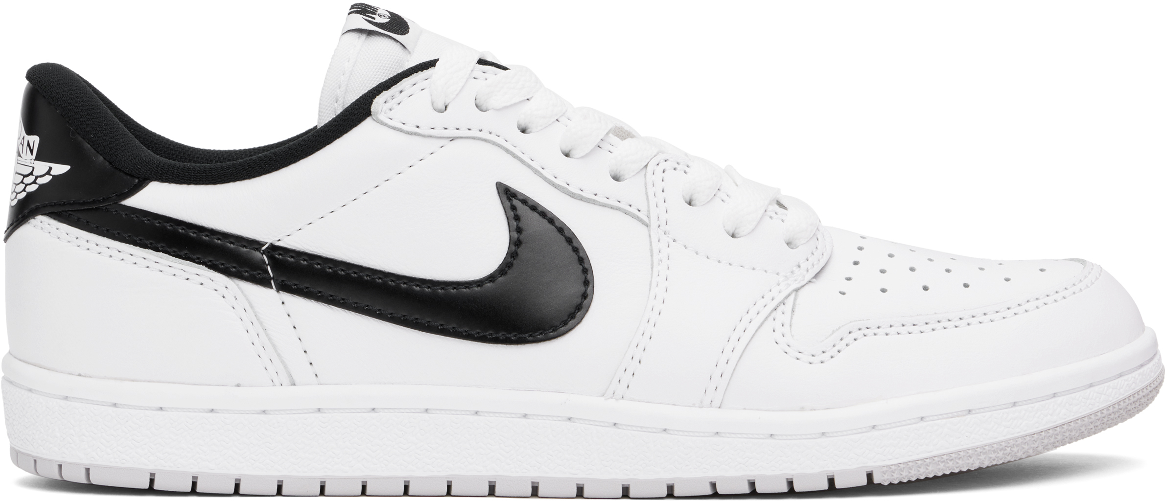 White & Black Air Jordan 1 Low OG Sneakers