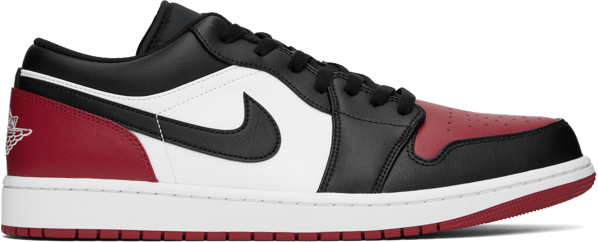 Nike Black & Red Air Jordan 1 Low Sneakers In White/black-varsity