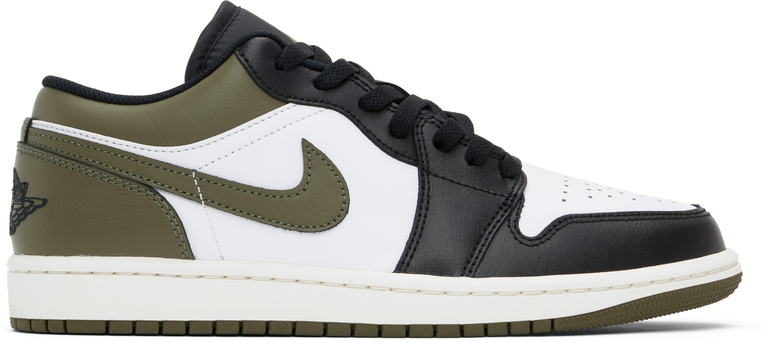 Khaki & Black Air Jordan 1 Low Sneakers