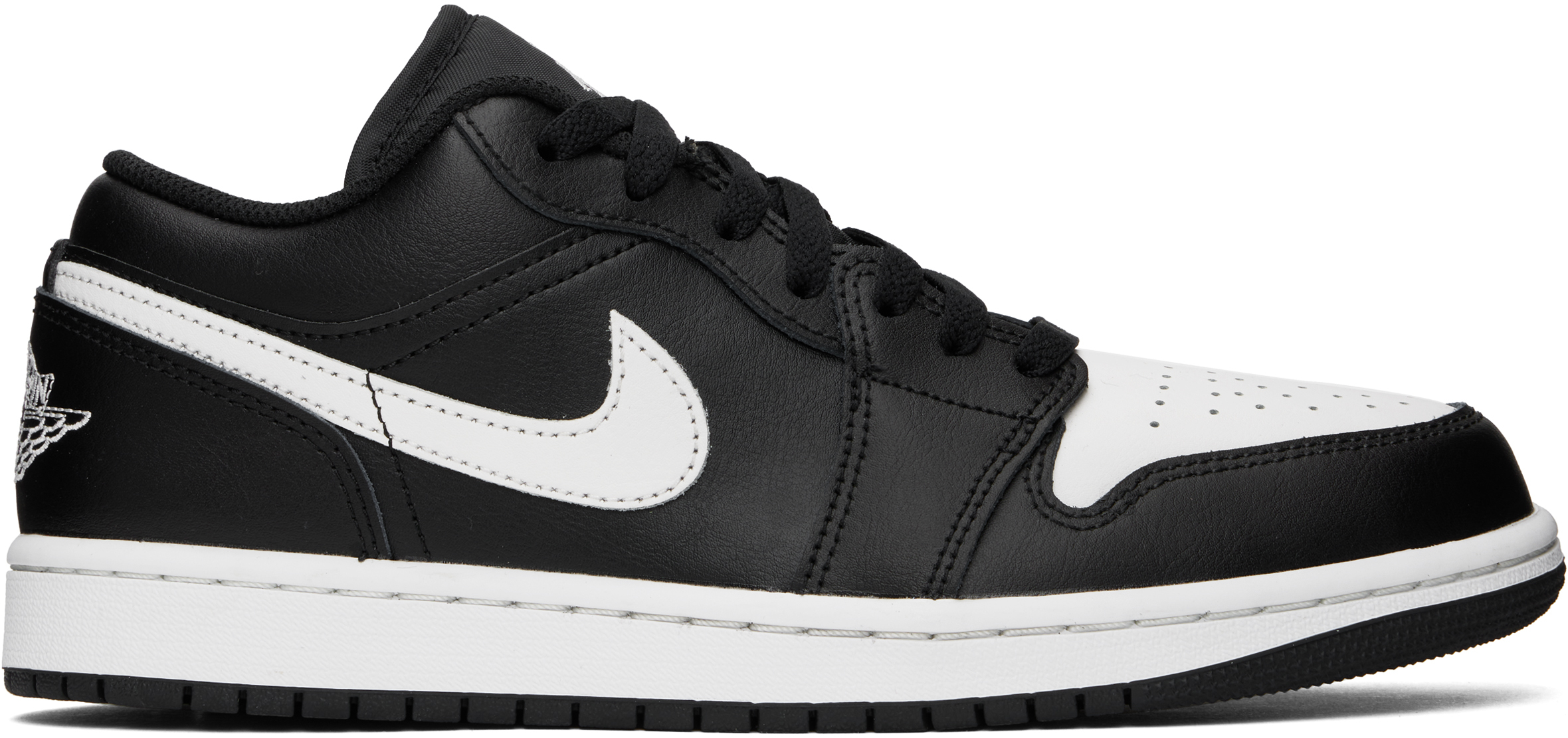 low air jordan black and white