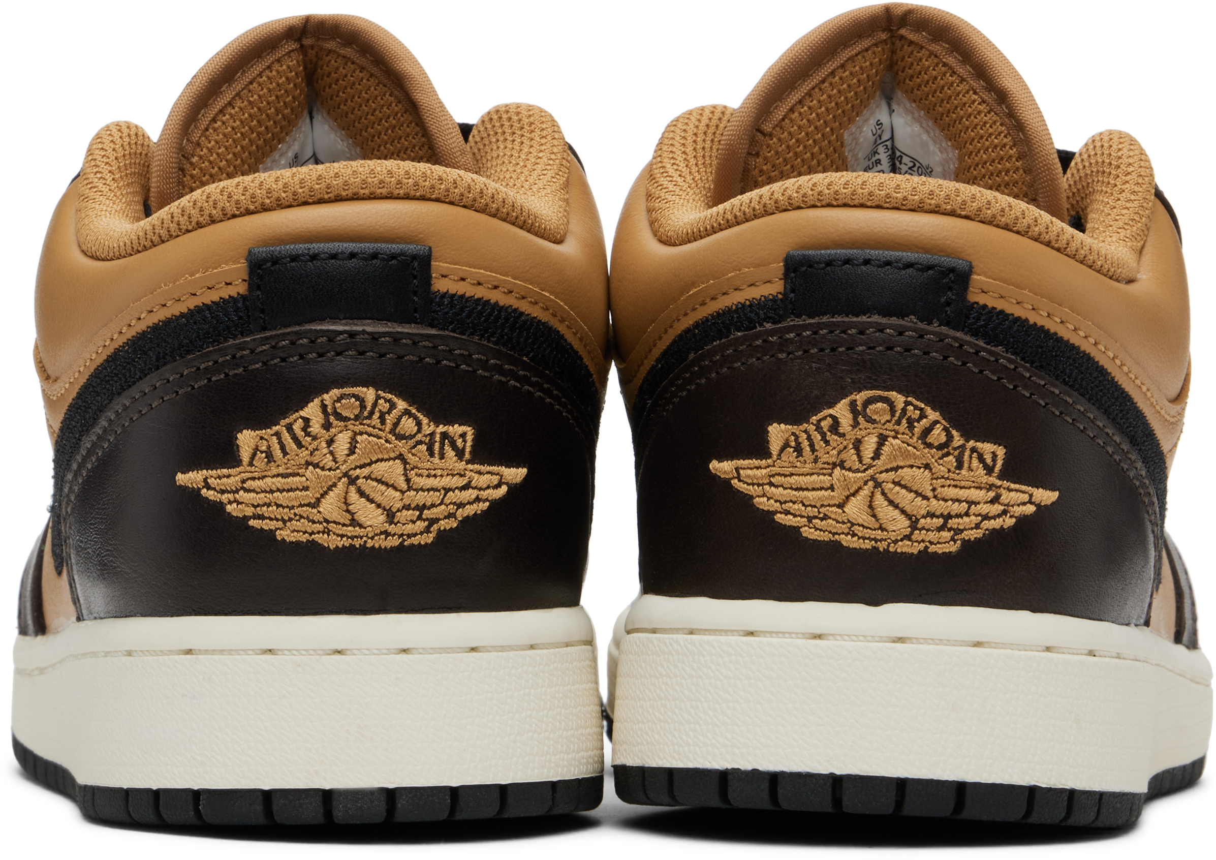 Nike Big Kids Brown & Black Air Jordan 1 Low Se Sneakers In Flax/black