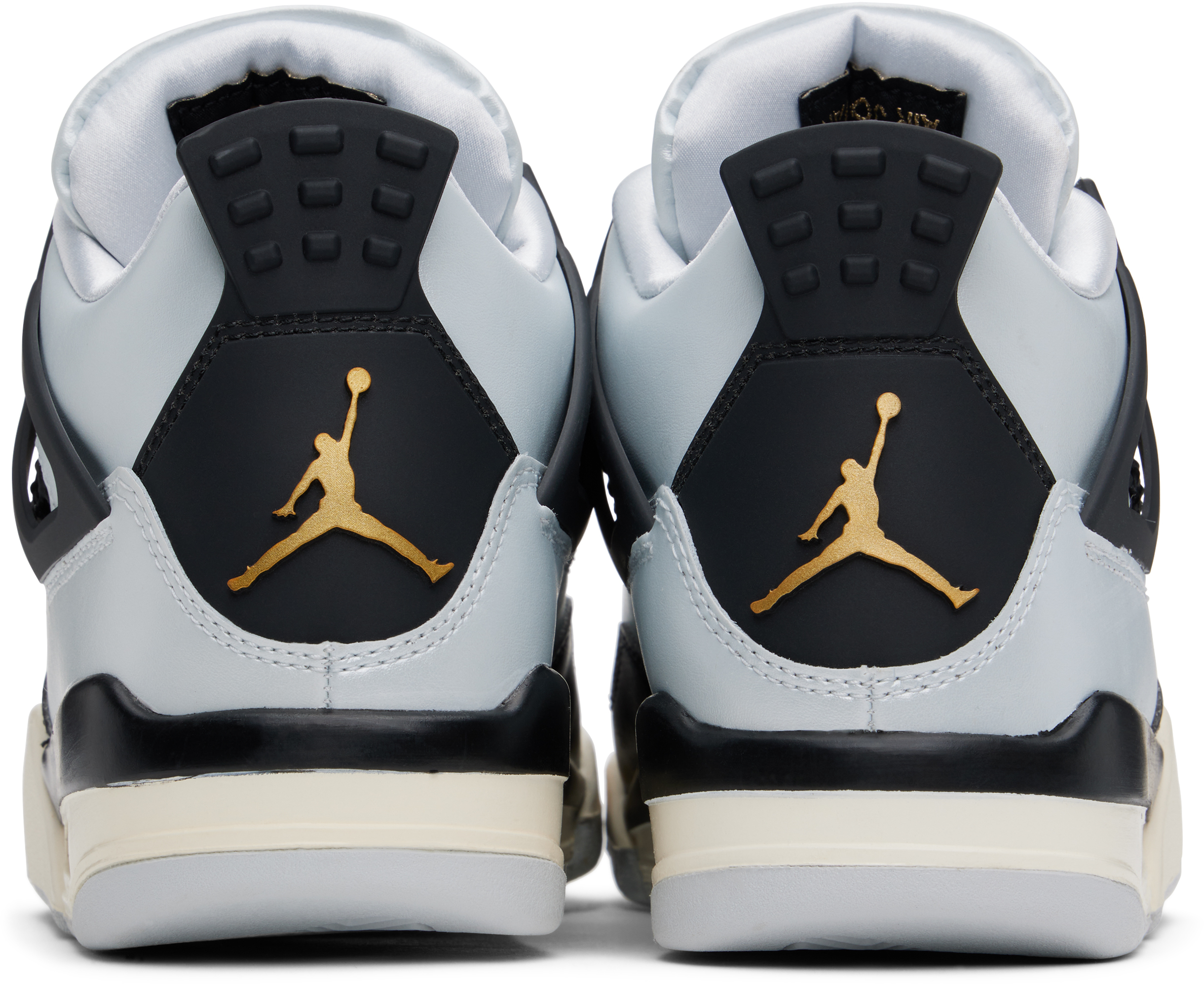 Nike Big Kids Silver & Black Air Jordan 4 Sneakers In Pure Platinum