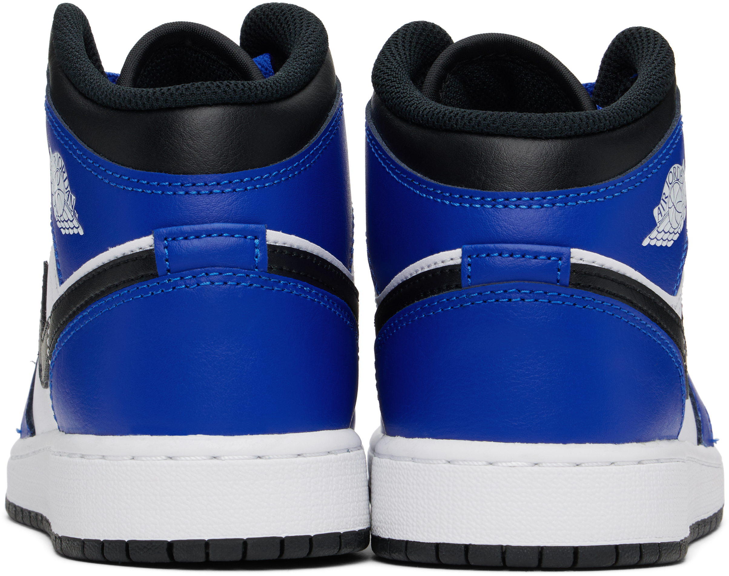 Nike Big Kids Blue & White Air Jordan 1 Mid Sneakers In Game Royal