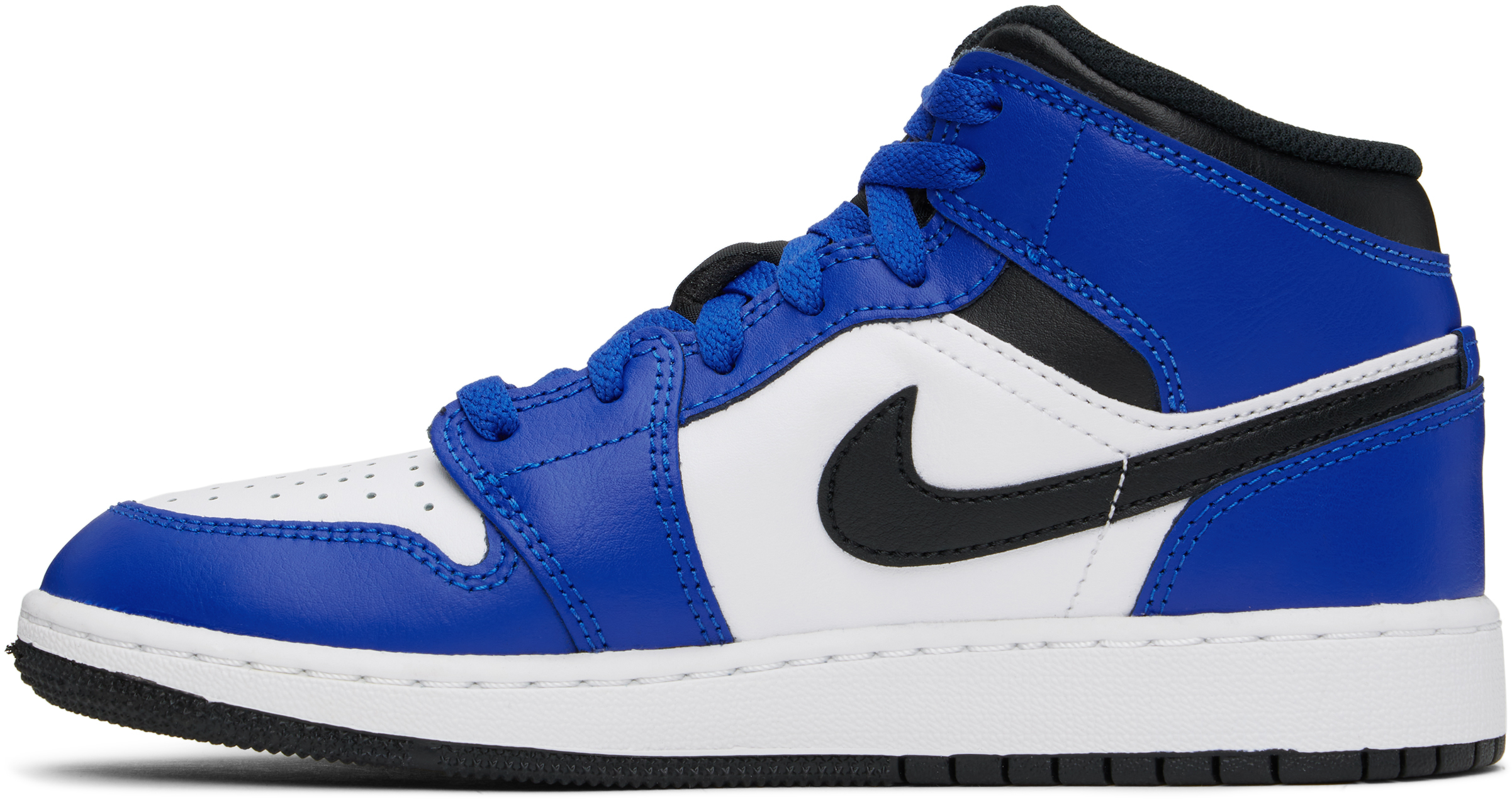 Nike Big Kids Blue & White Air Jordan 1 Mid Sneakers In Game Royal
