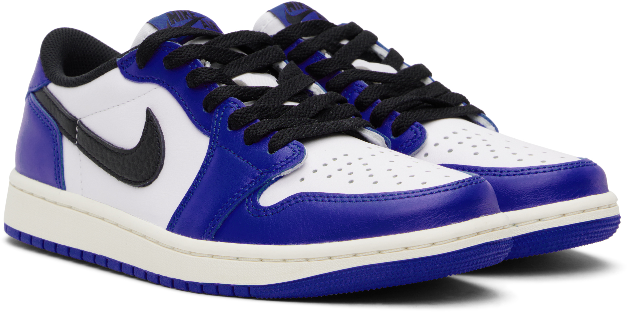 Nike Big Kids Blue & White Air Jordan 1 Retro Low Og Sneakers In White/black