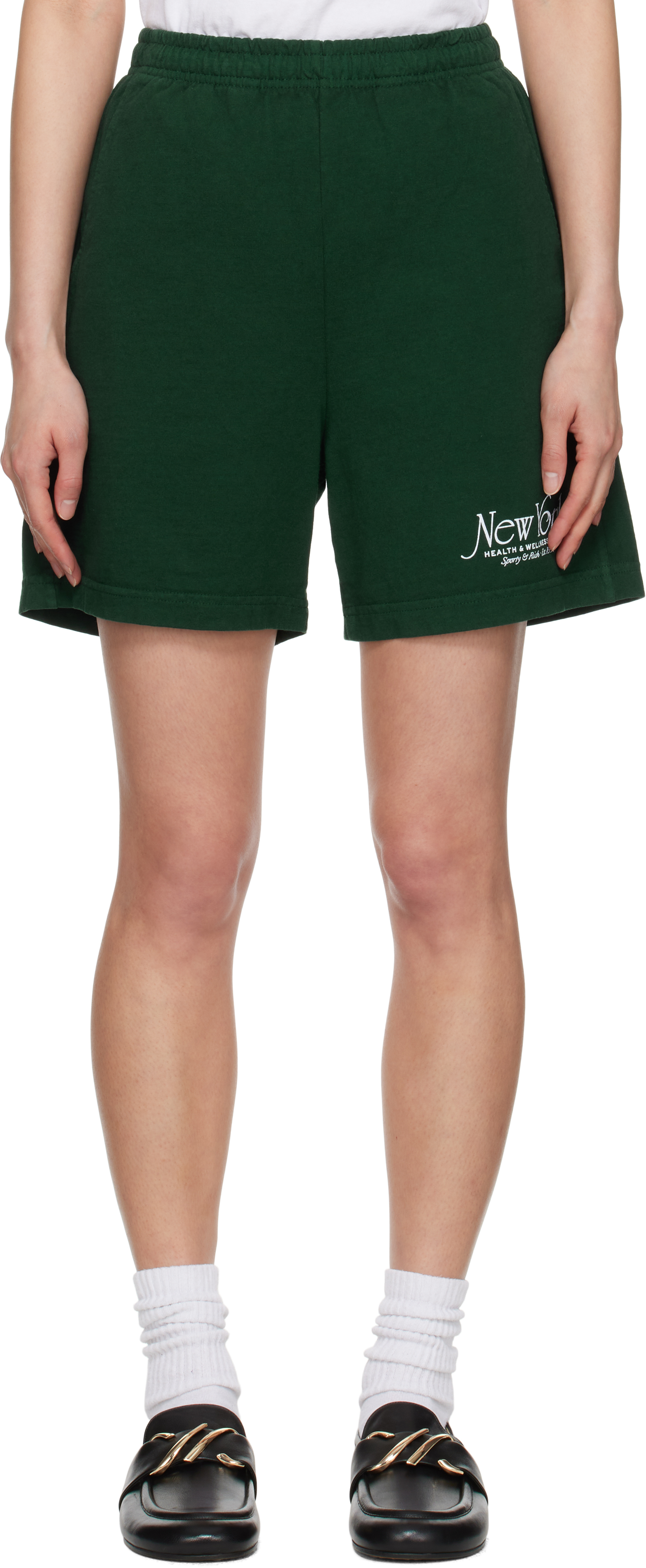 ショートパンツ SPORTY & RICH 'Wellness Ivy Gym' bermuda shorts Green SERIFLOGOBORGSHORTSVERDE-1.jpg