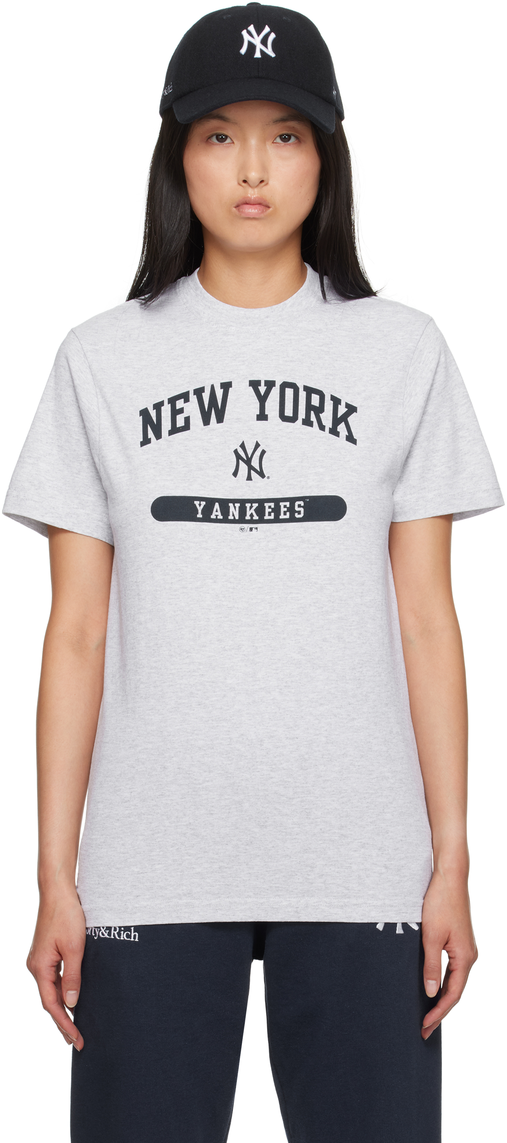◆送関税無料◆Sporty&Rich × NY Yankees ベースボールTシャツ Sporty & Rich×NY Yankee ベースボールTシャツ