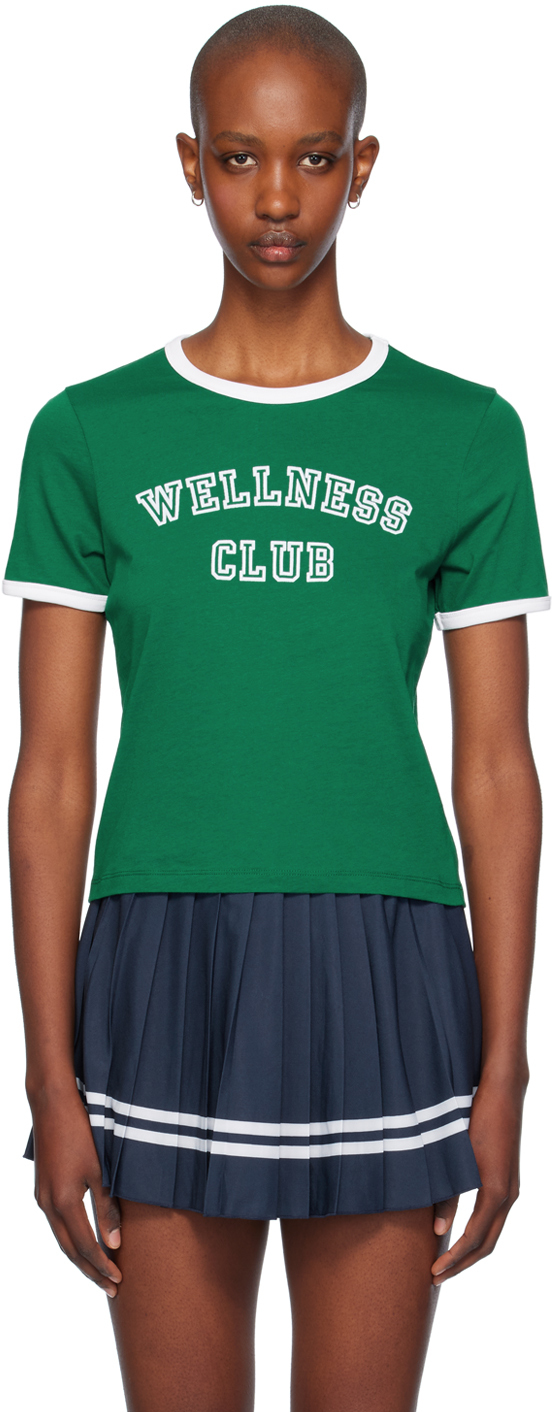 Green 'Wellness Club' Ringer T-shirt