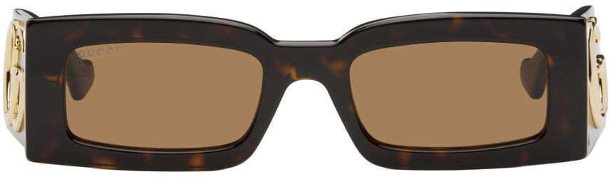 Brown Rectangular Sunglasses