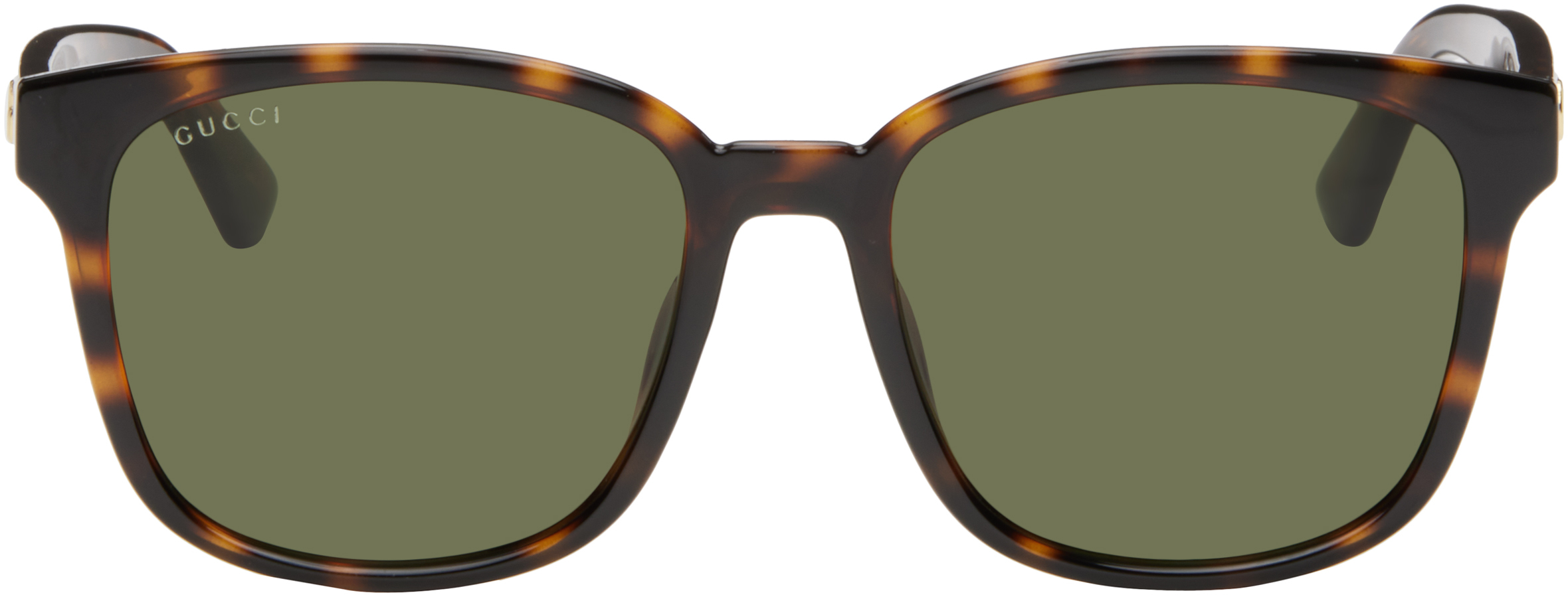 Brown Lines Thin Square Acetate Sunglasses