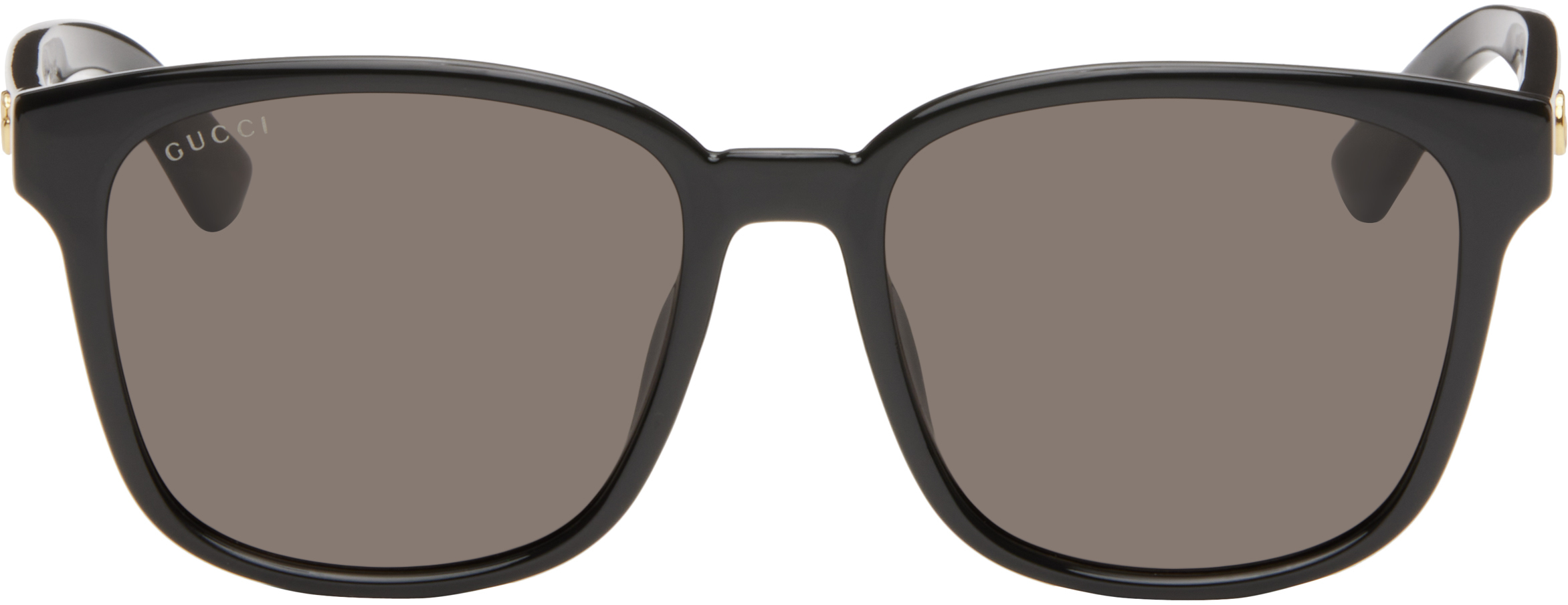 Black Lines Thin Square Acetate Sunglasses